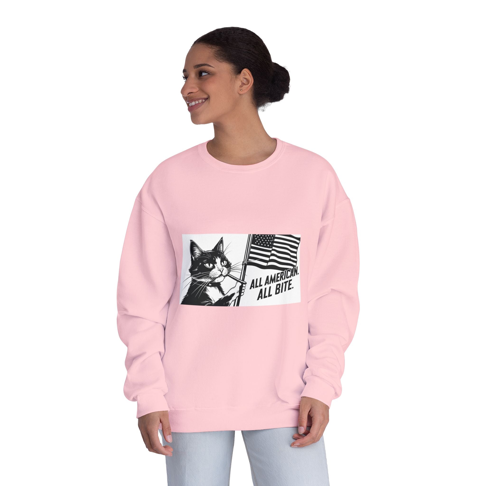 All American Cat Sweatshirt, Unisex Cozy Casual Wear