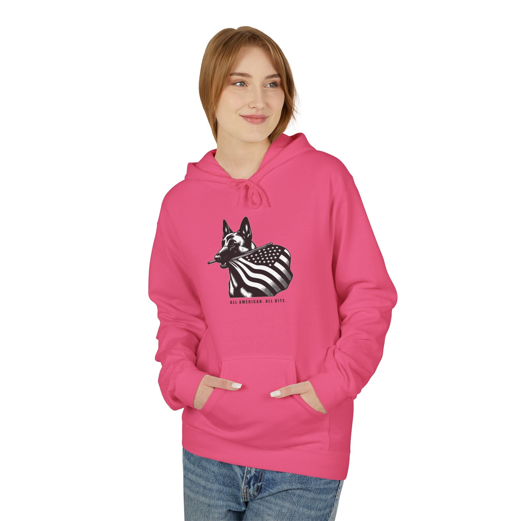 All American Dog Fleece Hoodie - Cozy Unisex Pullover.