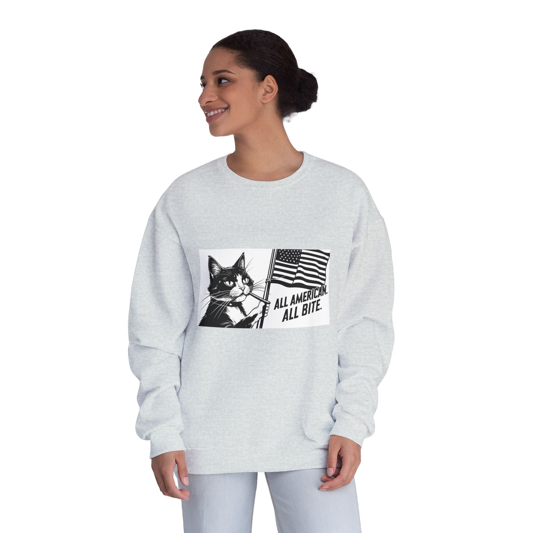 All American Cat Sweatshirt, Unisex Cozy Casual Wear
