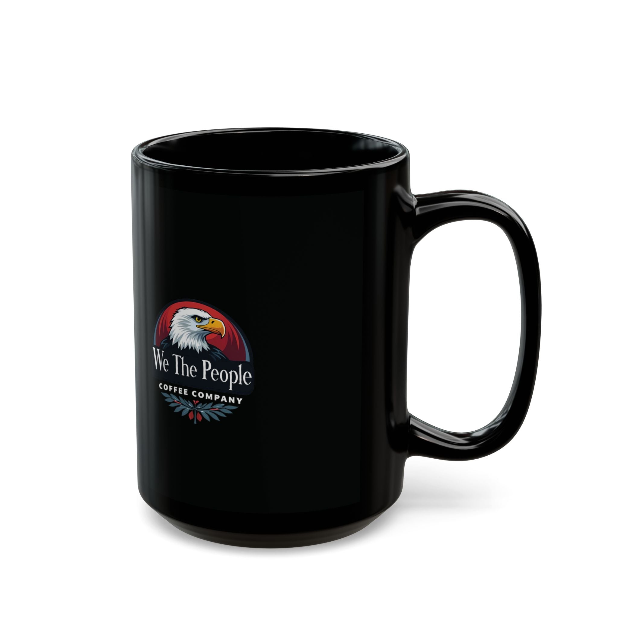We The People Coffee Co. Ceramic Mug in black: 11oz & 15oz sizes