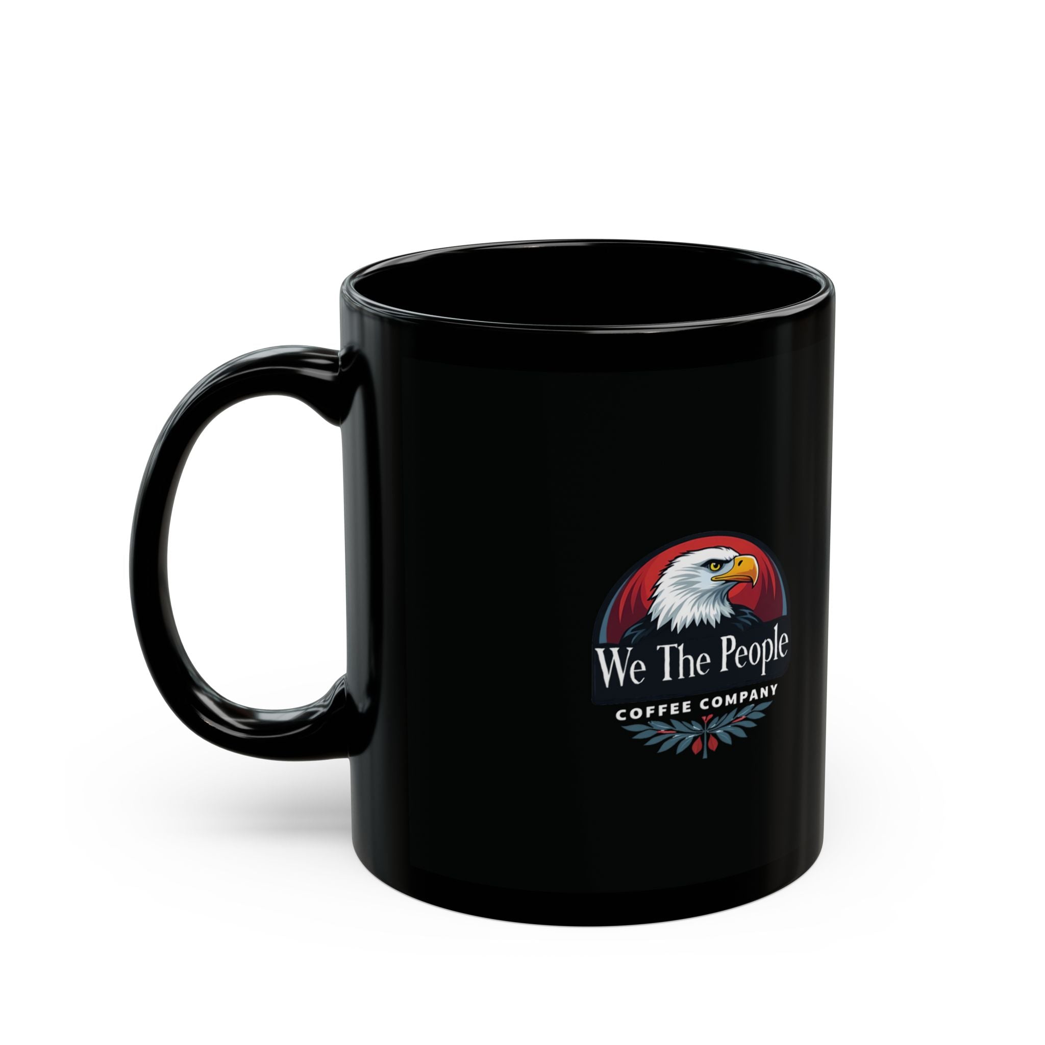 We The People Coffee Co. Ceramic Mug in black: 11oz & 15oz sizes
