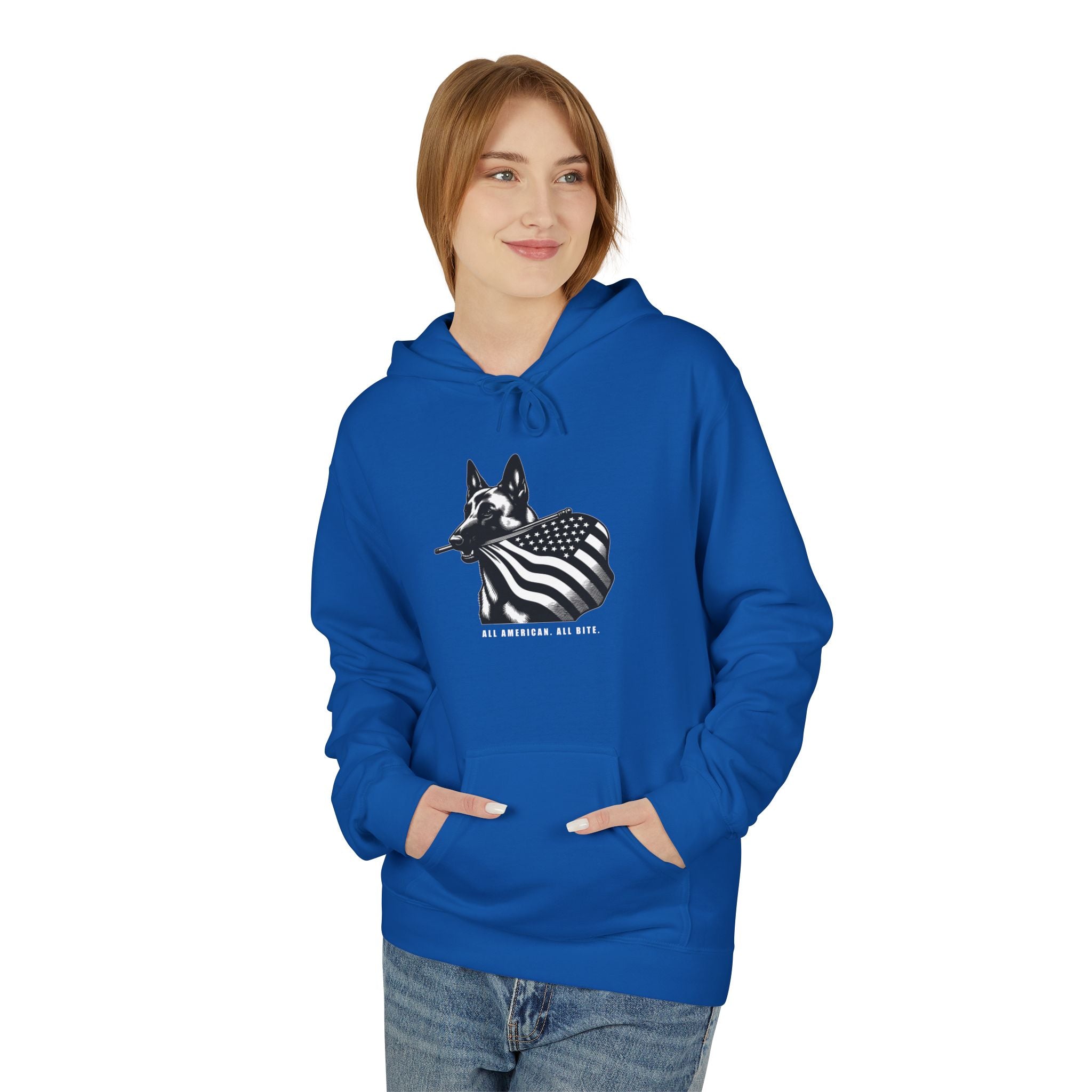 All American Dog Fleece Hoodie - Cozy Unisex Pullover.