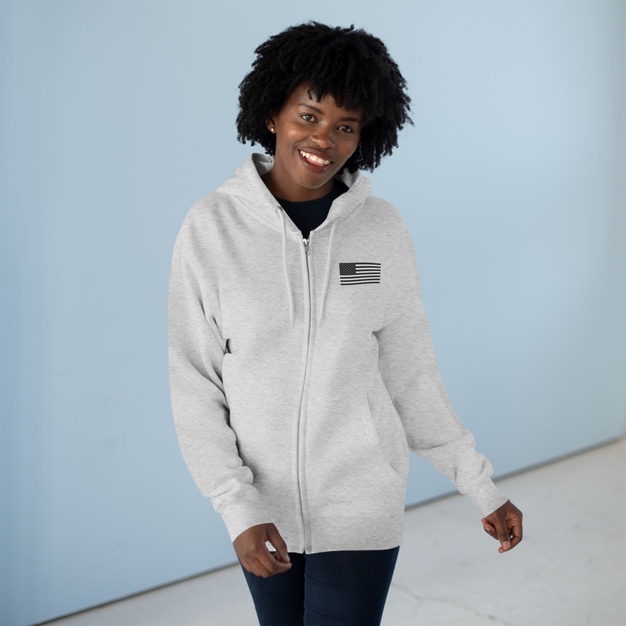 Team Montaga Unisex Zip Hoodie with Team Montaga and Flag Design.
