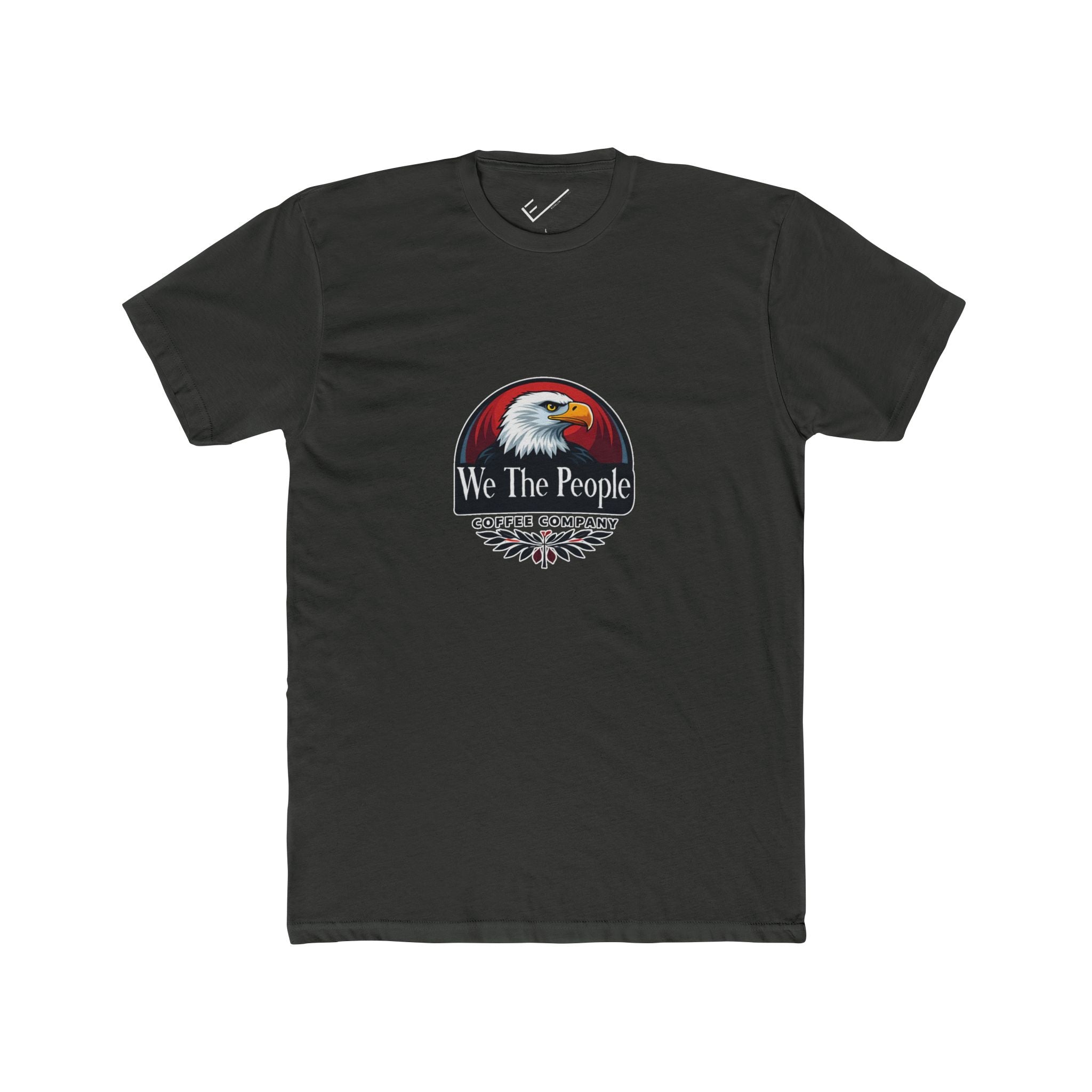 We The People Coffee Co. Tee: Tapered Fit, Unisex Lightweight Combed Cotton Crew Neck.