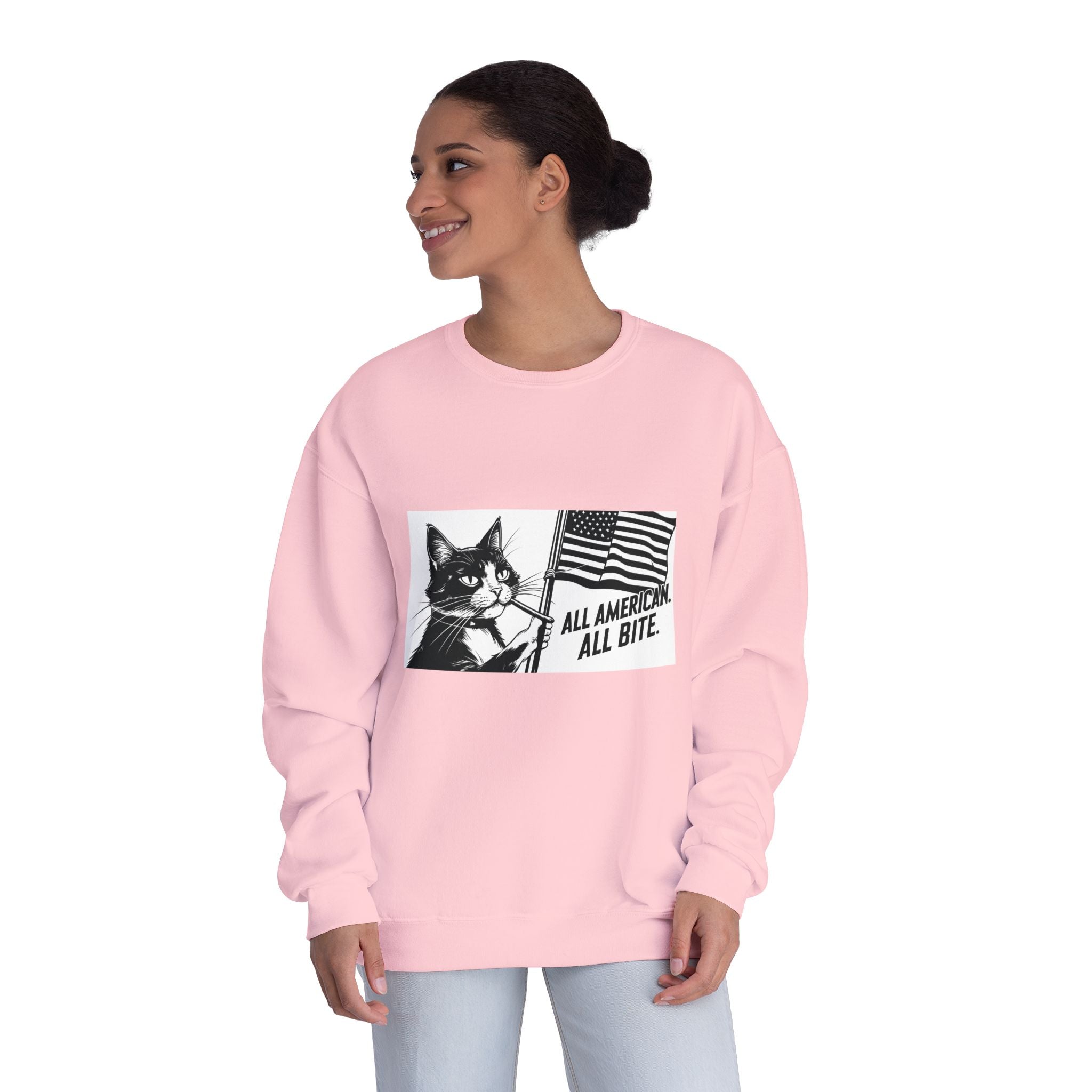 All American Cat Sweatshirt, Unisex Cozy Casual Wear