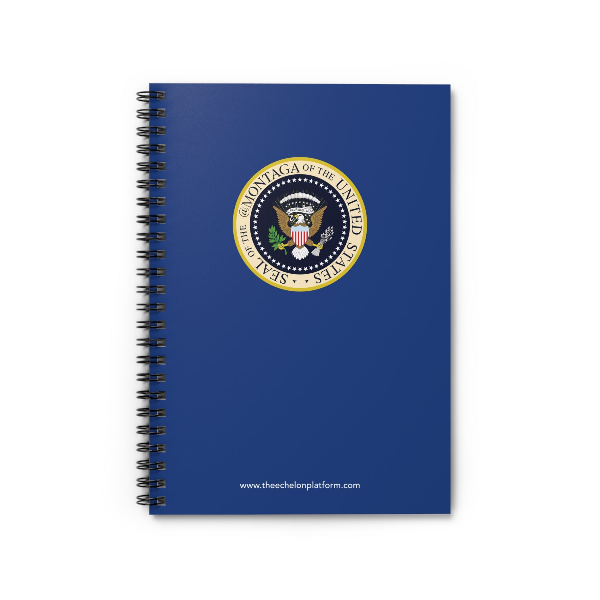 Montaga Spiral Notebook, Ruled Line, Custom Journal / Notebook, Navy Blue Cover