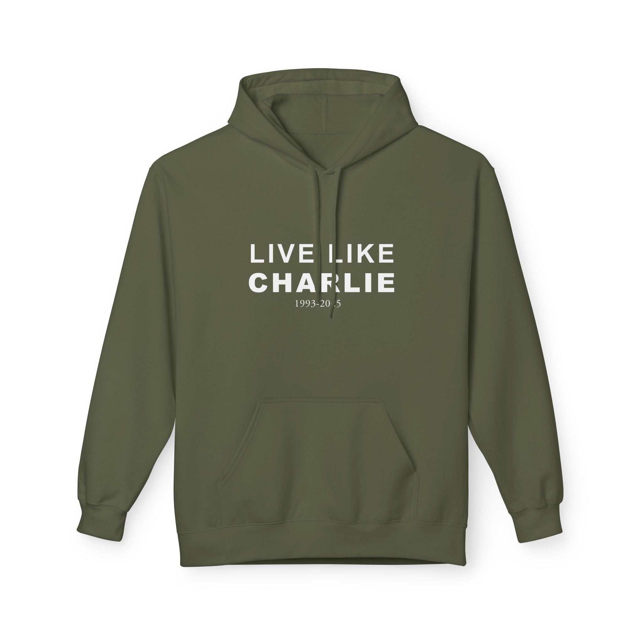 Live Like Charlie Fleece Hoodie - Cozy Unisex Pullover.