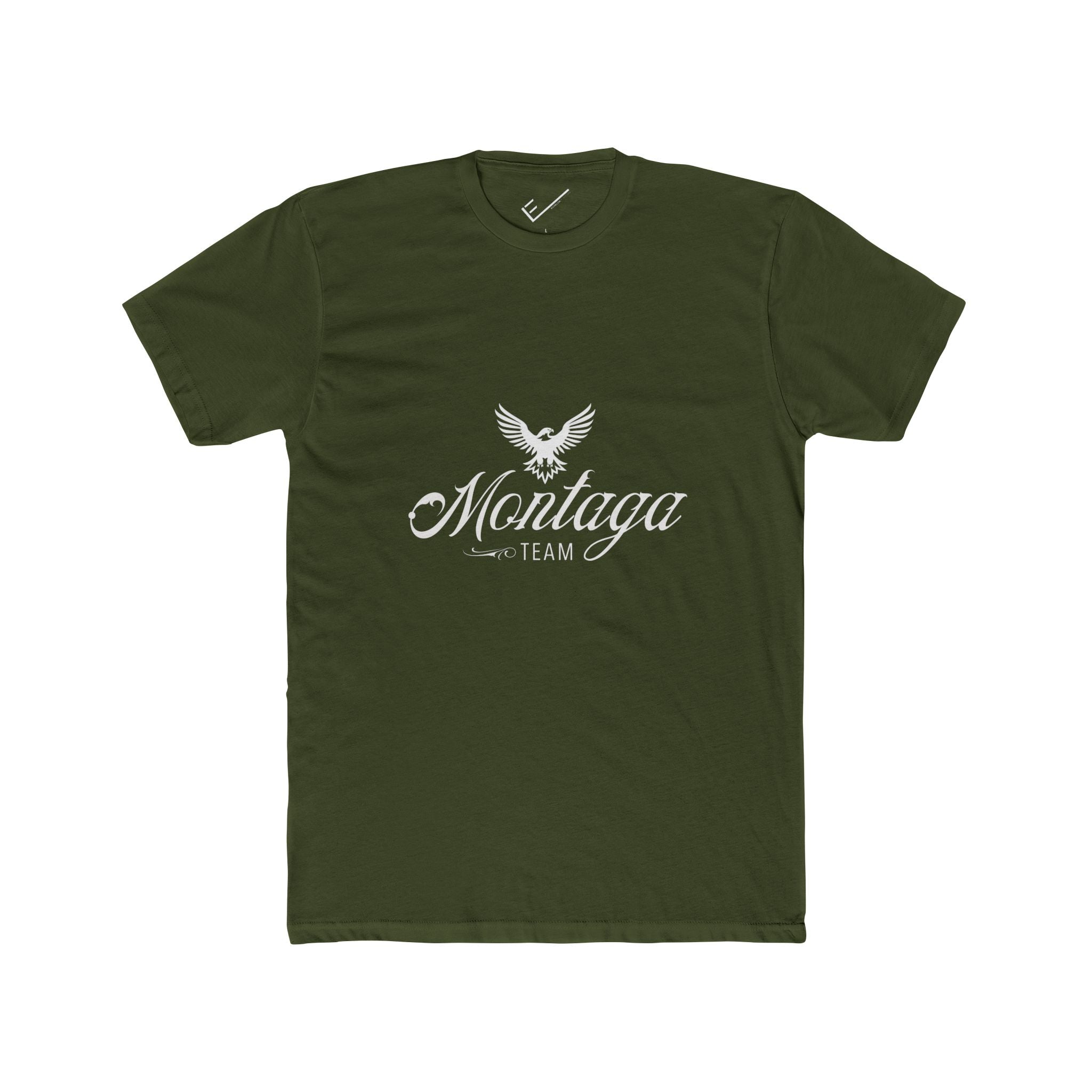 Team Montaga Tee: Tapered Fit, Unisex Lightweight Combed Cotton Crew Neck.