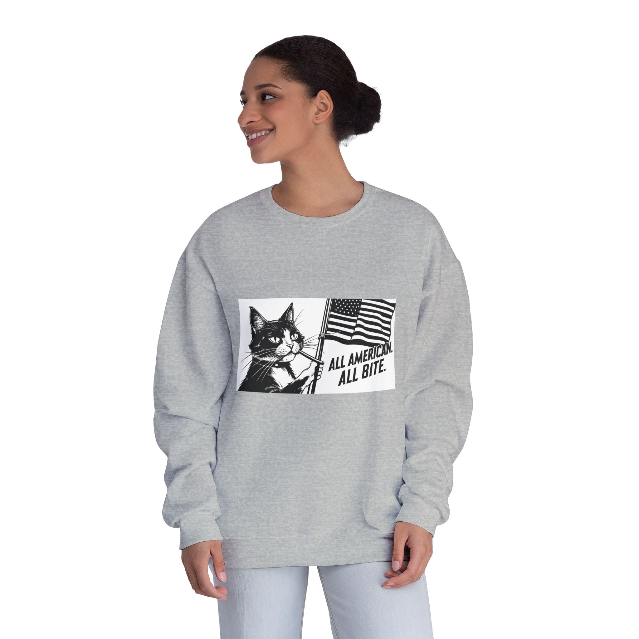 All American Cat Sweatshirt, Unisex Cozy Casual Wear