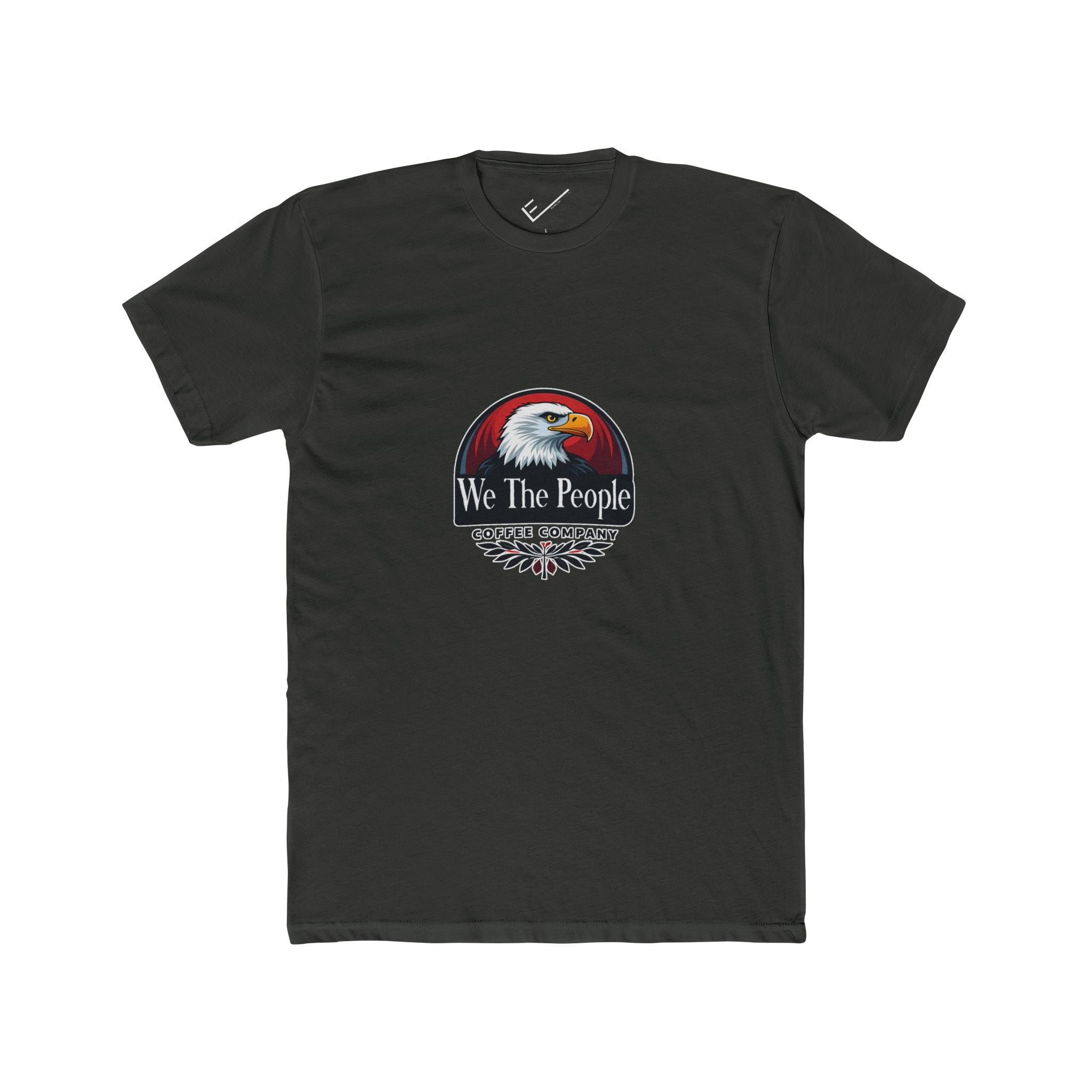 We The People Coffee Co. Tee: Tapered Fit, Unisex Lightweight Combed Cotton Crew Neck.