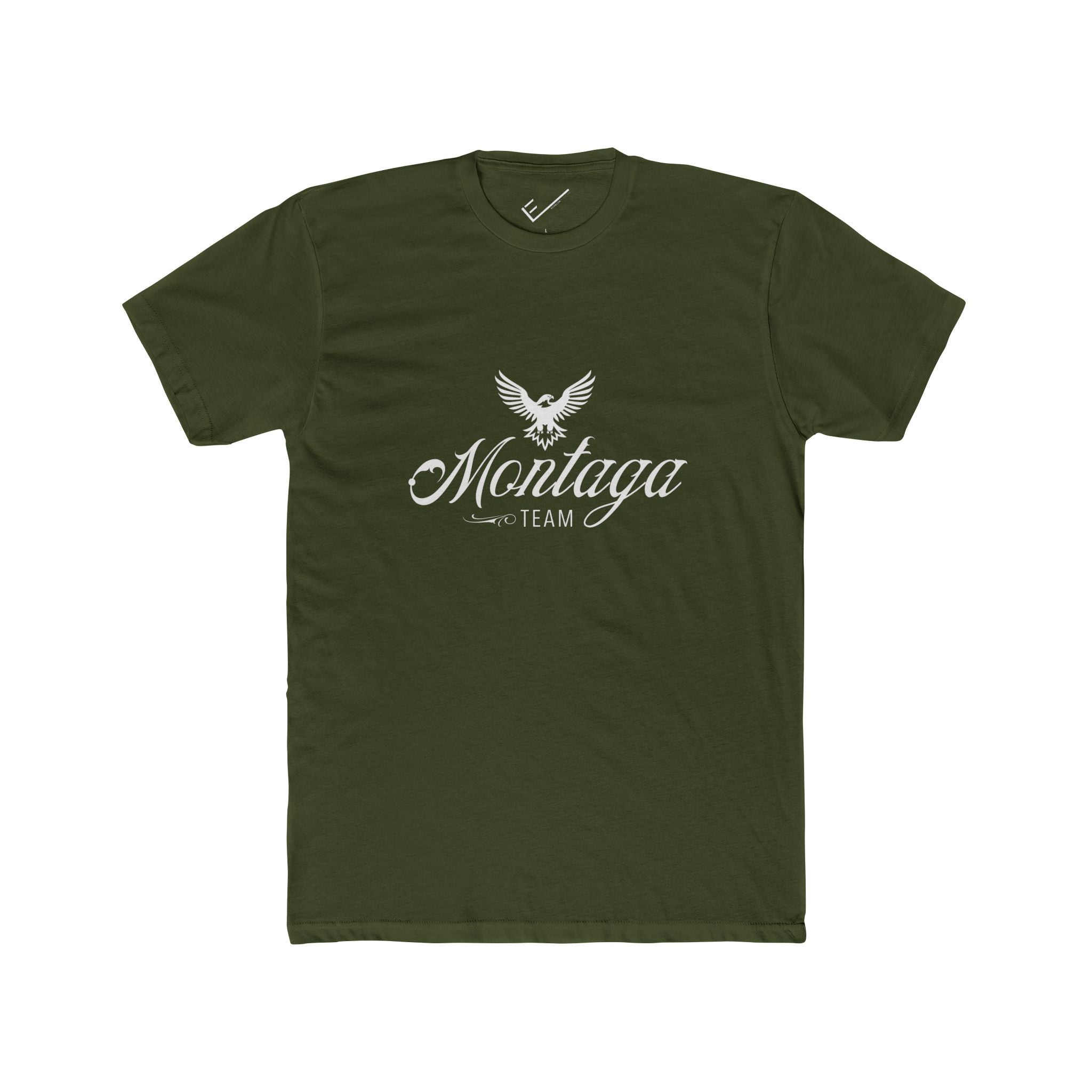 Team Montaga Tee: Tapered Fit, Unisex Lightweight Combed Cotton Crew Neck.
