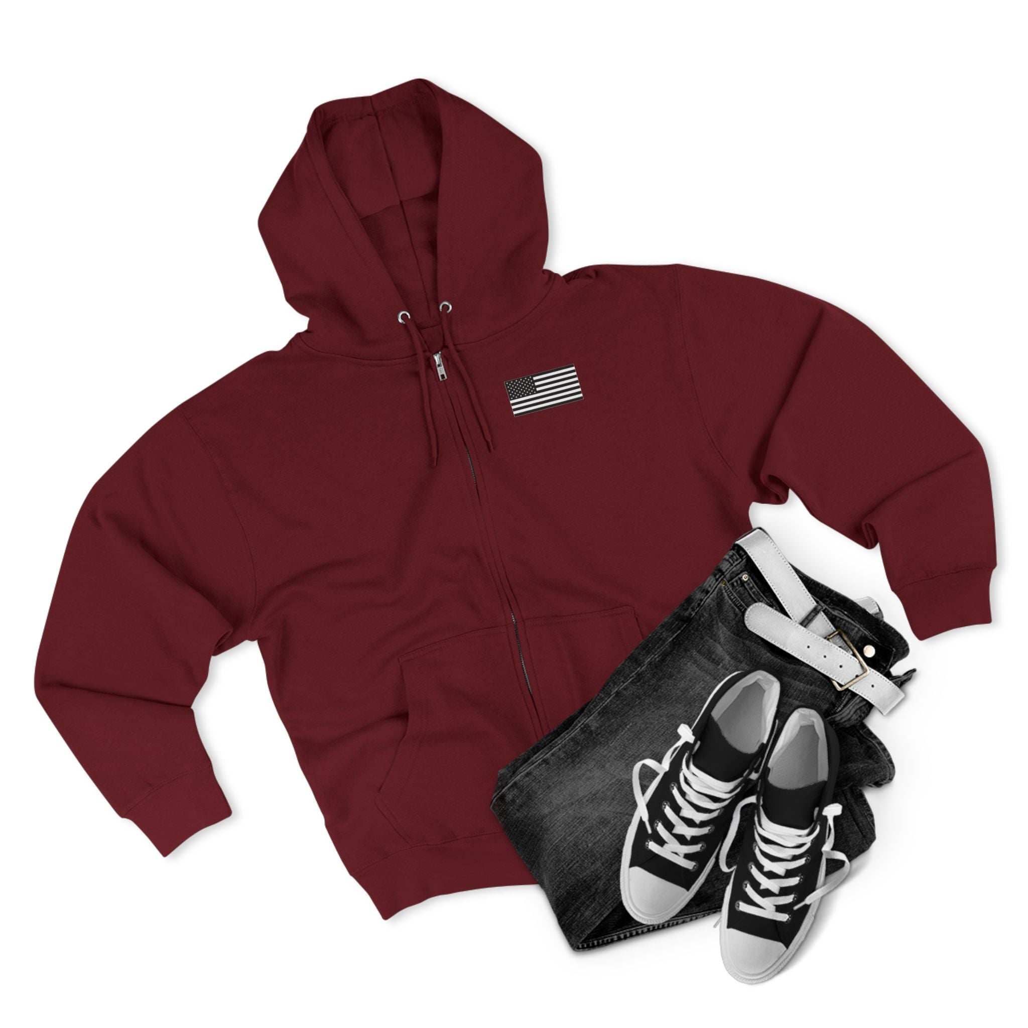 Team Montaga Unisex Zip Hoodie with Team Montaga and Flag Design.