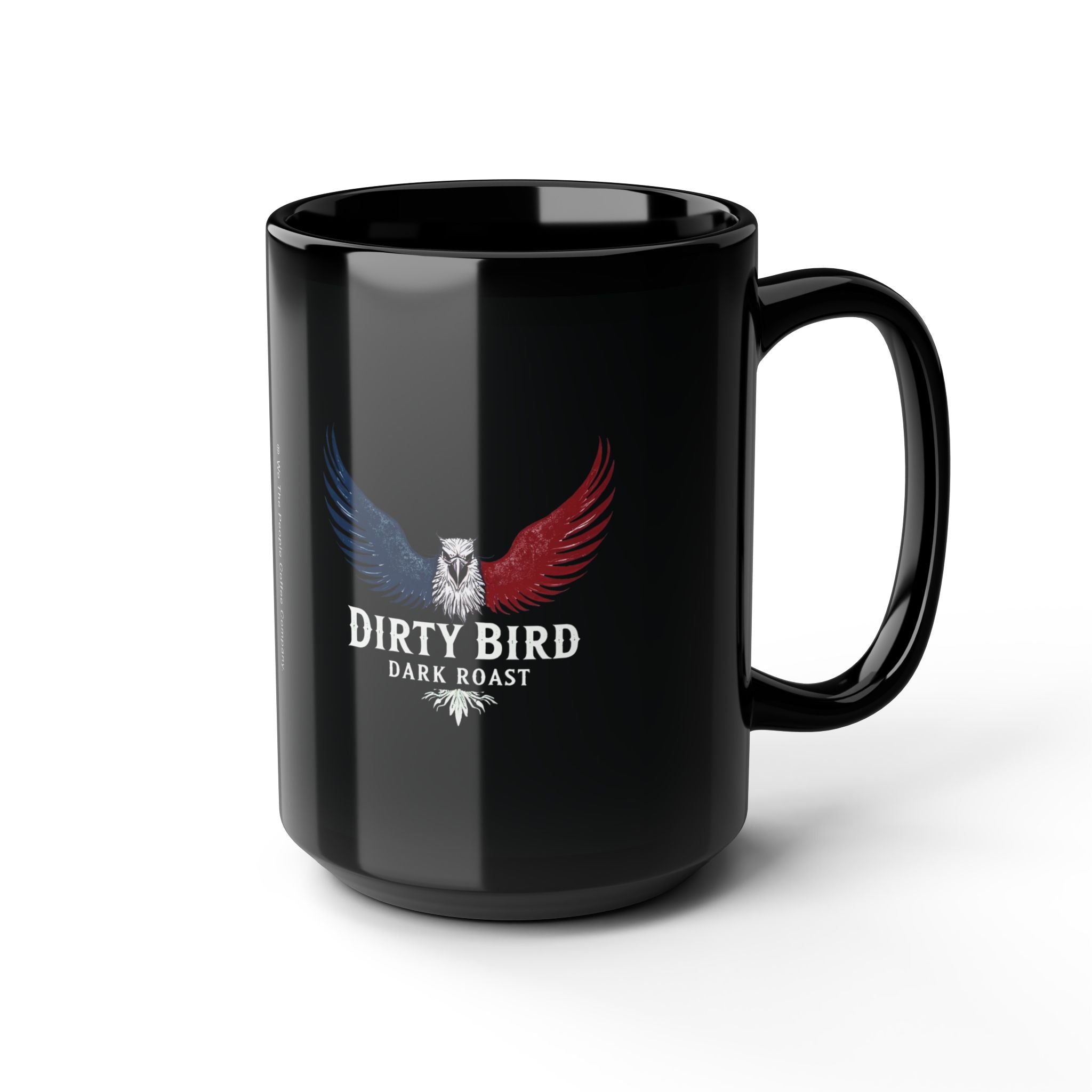 Dirty Bird Dark Roast Ceramic Mug in black: 11oz & 15oz sizes
