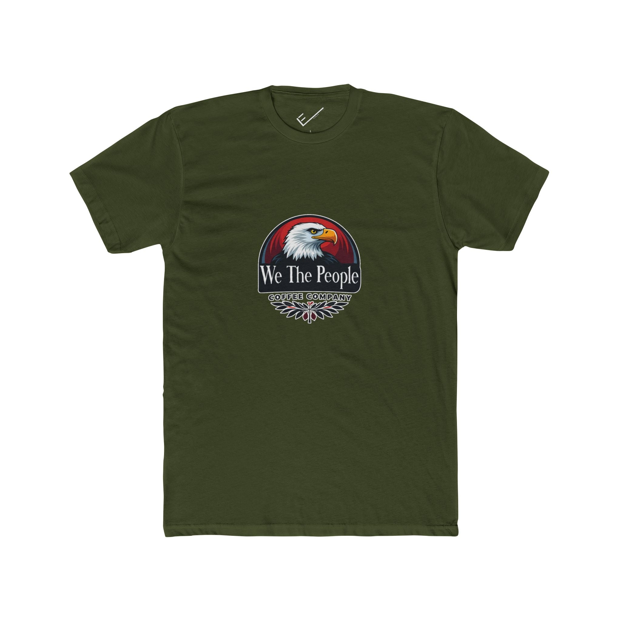 We The People Coffee Co. Tee: Tapered Fit, Unisex Lightweight Combed Cotton Crew Neck.