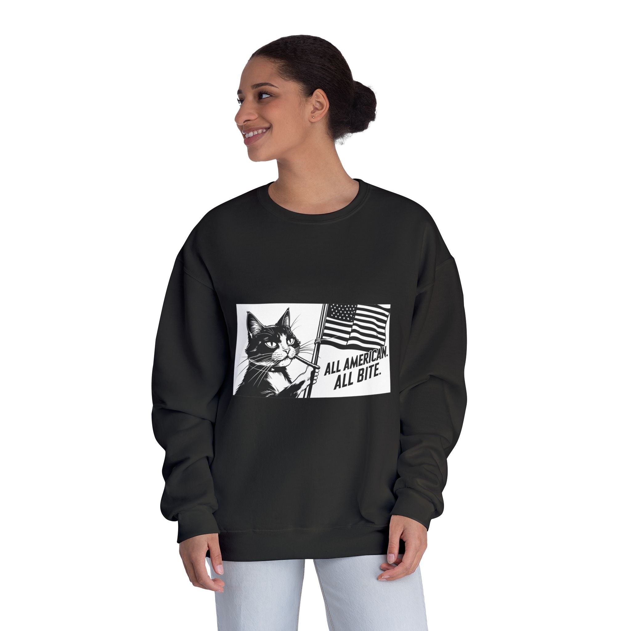 All American Cat Sweatshirt, Unisex Cozy Casual Wear