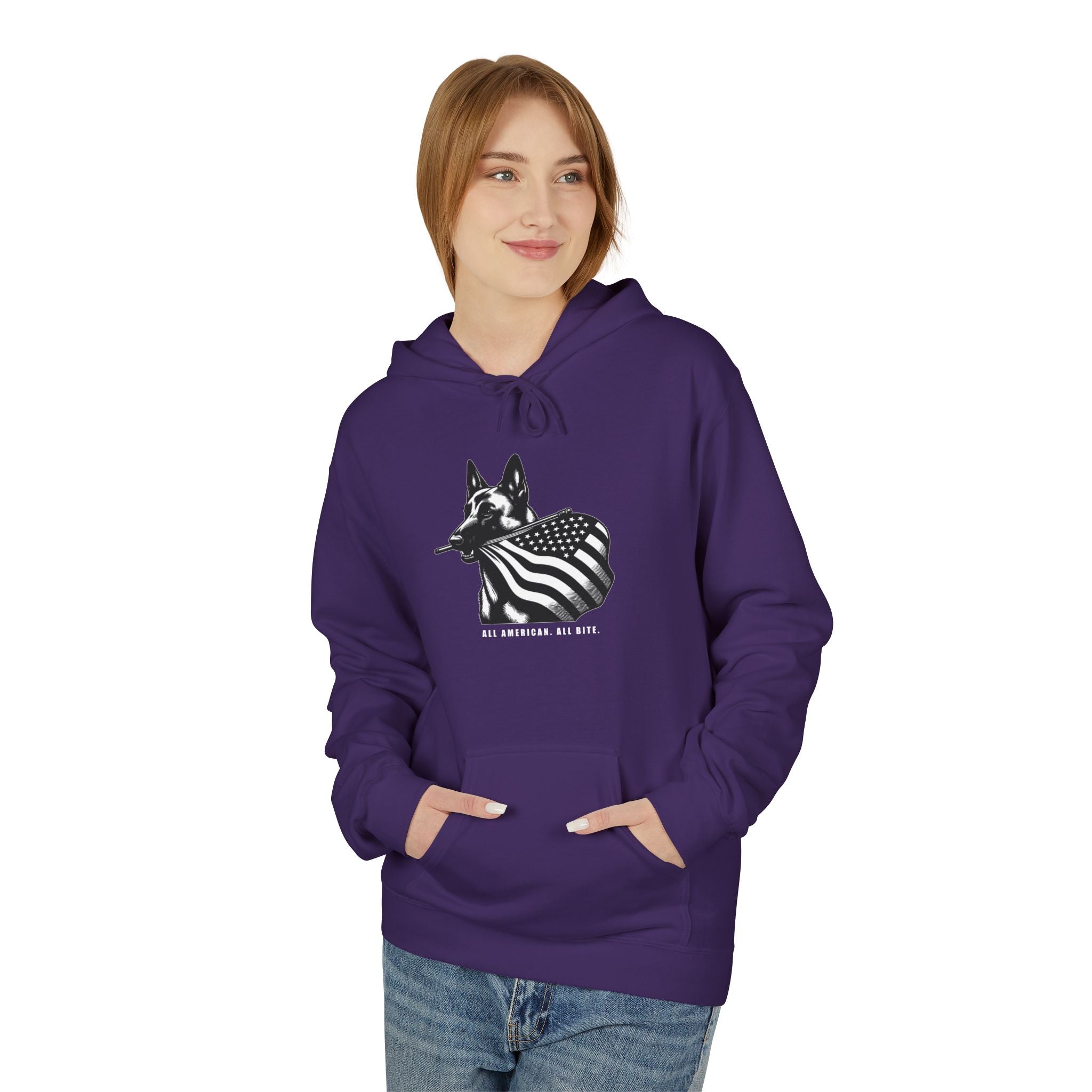All American Dog Fleece Hoodie - Cozy Unisex Pullover.