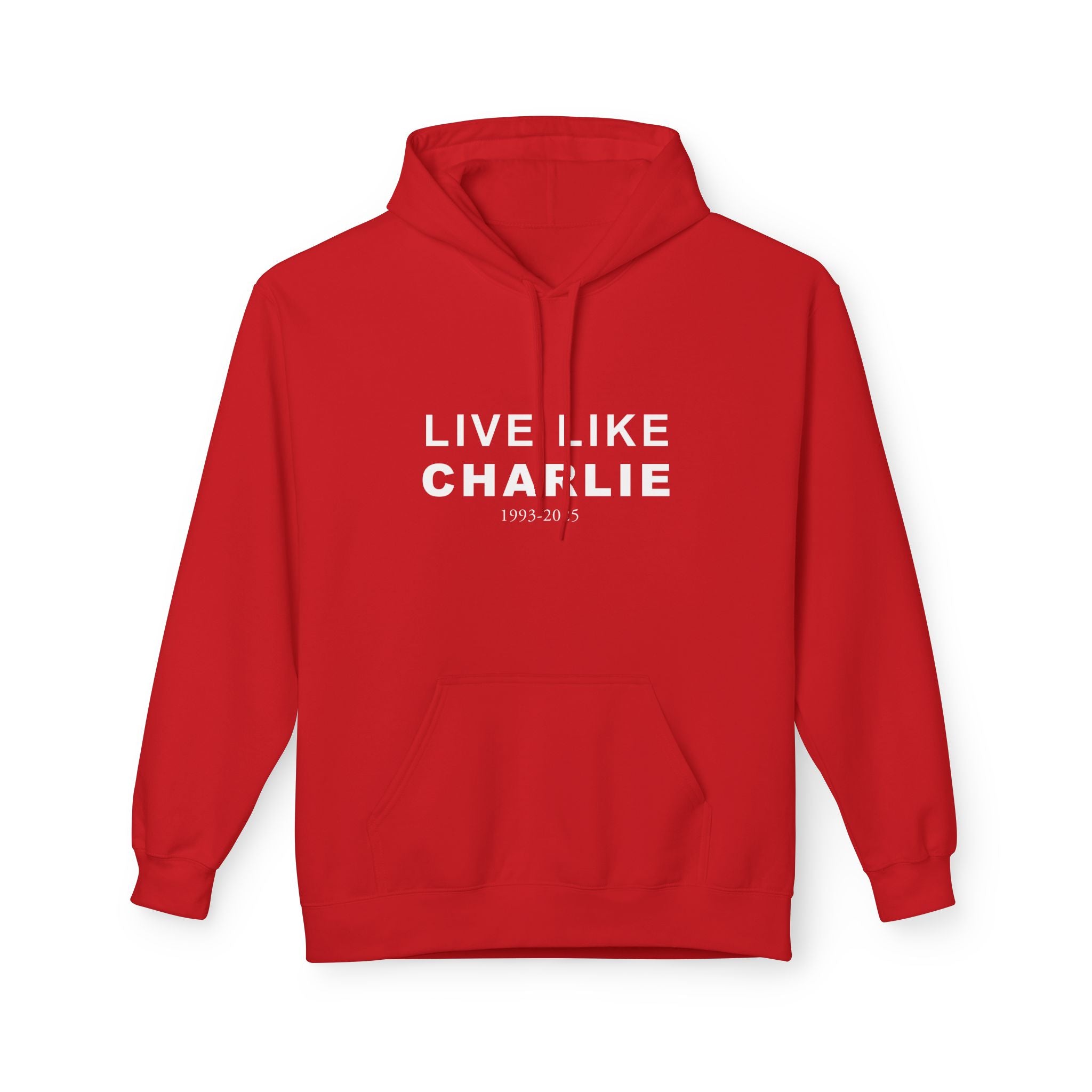 Live Like Charlie Fleece Hoodie - Cozy Unisex Pullover.