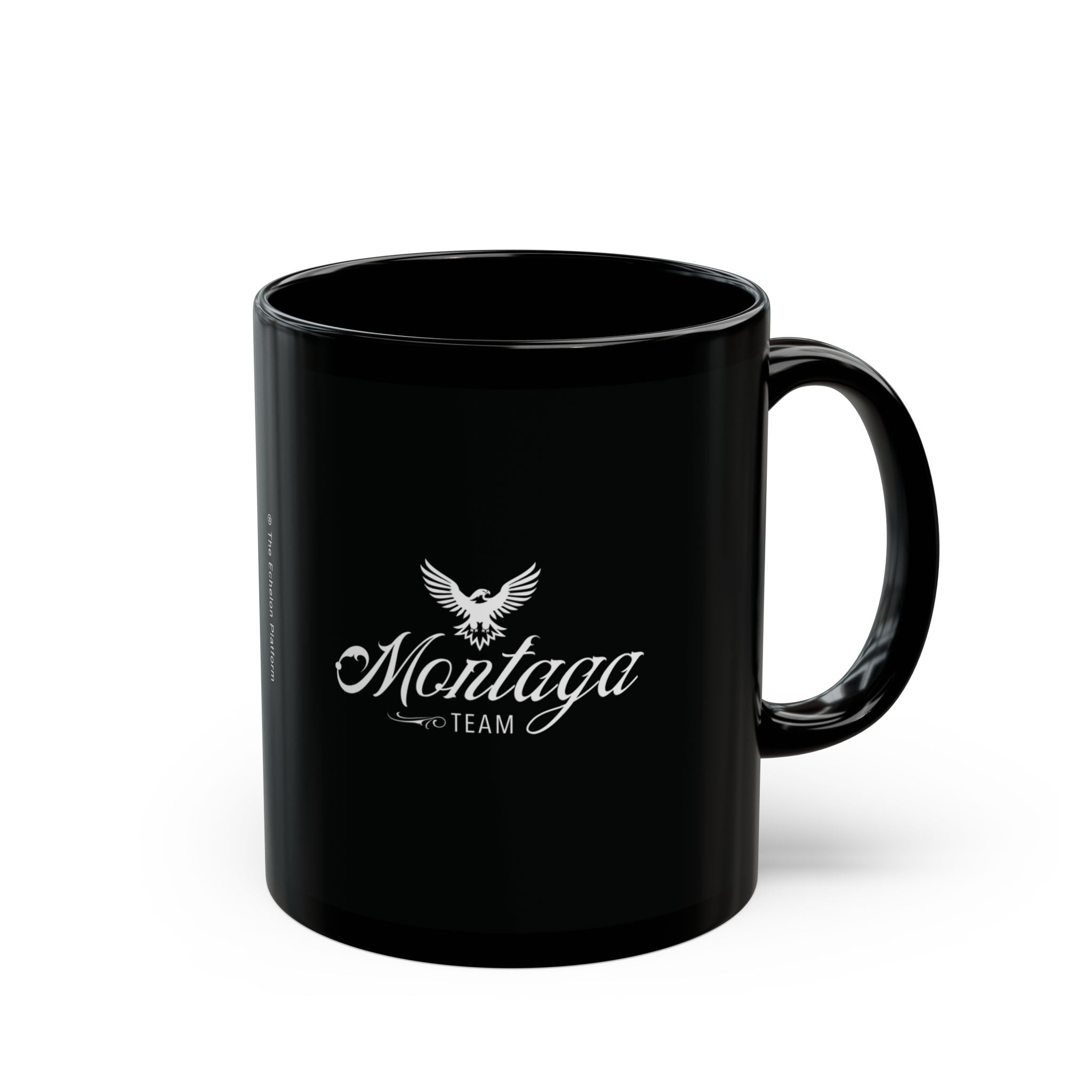 Team Montaga Ceramic Mug in black: 11oz & 15oz sizes
