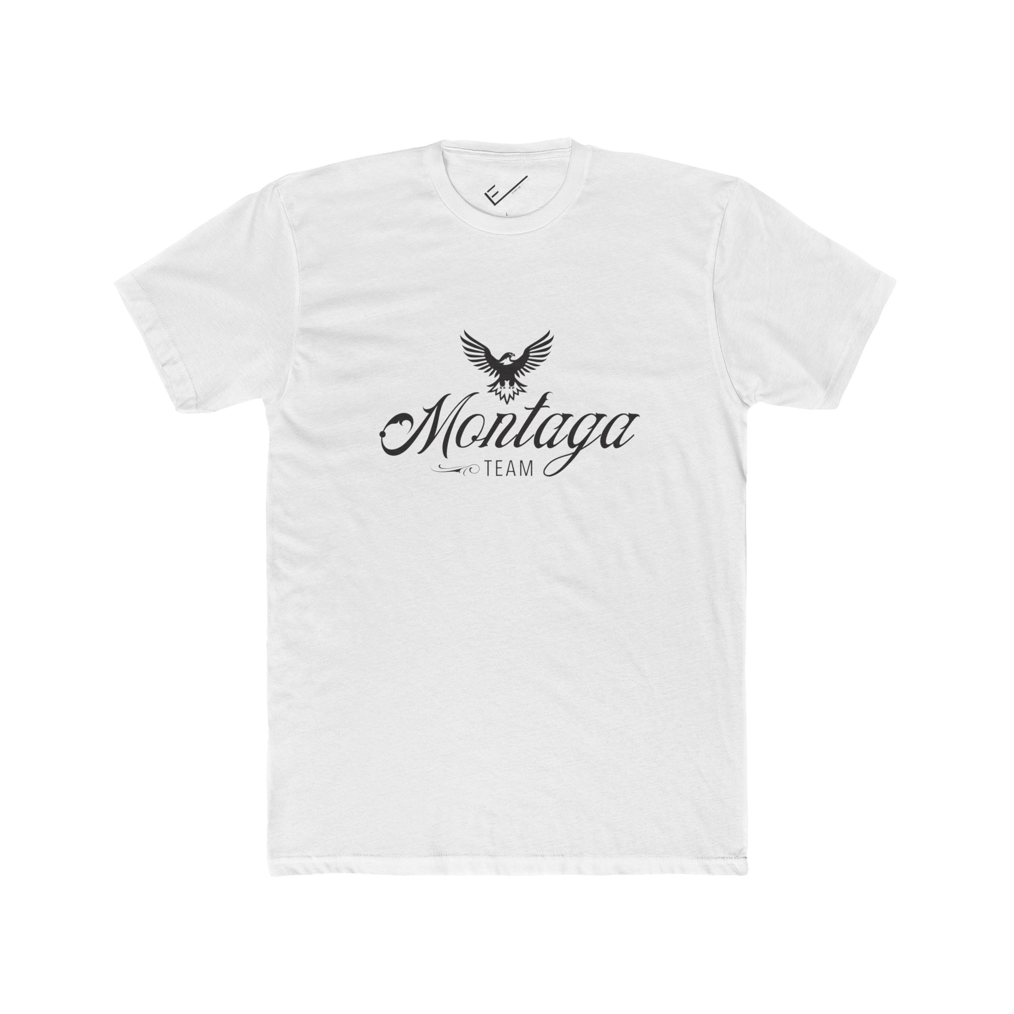Team Montaga Tee: Tapered Fit, Unisex Lightweight Combed Cotton Crew Neck.
