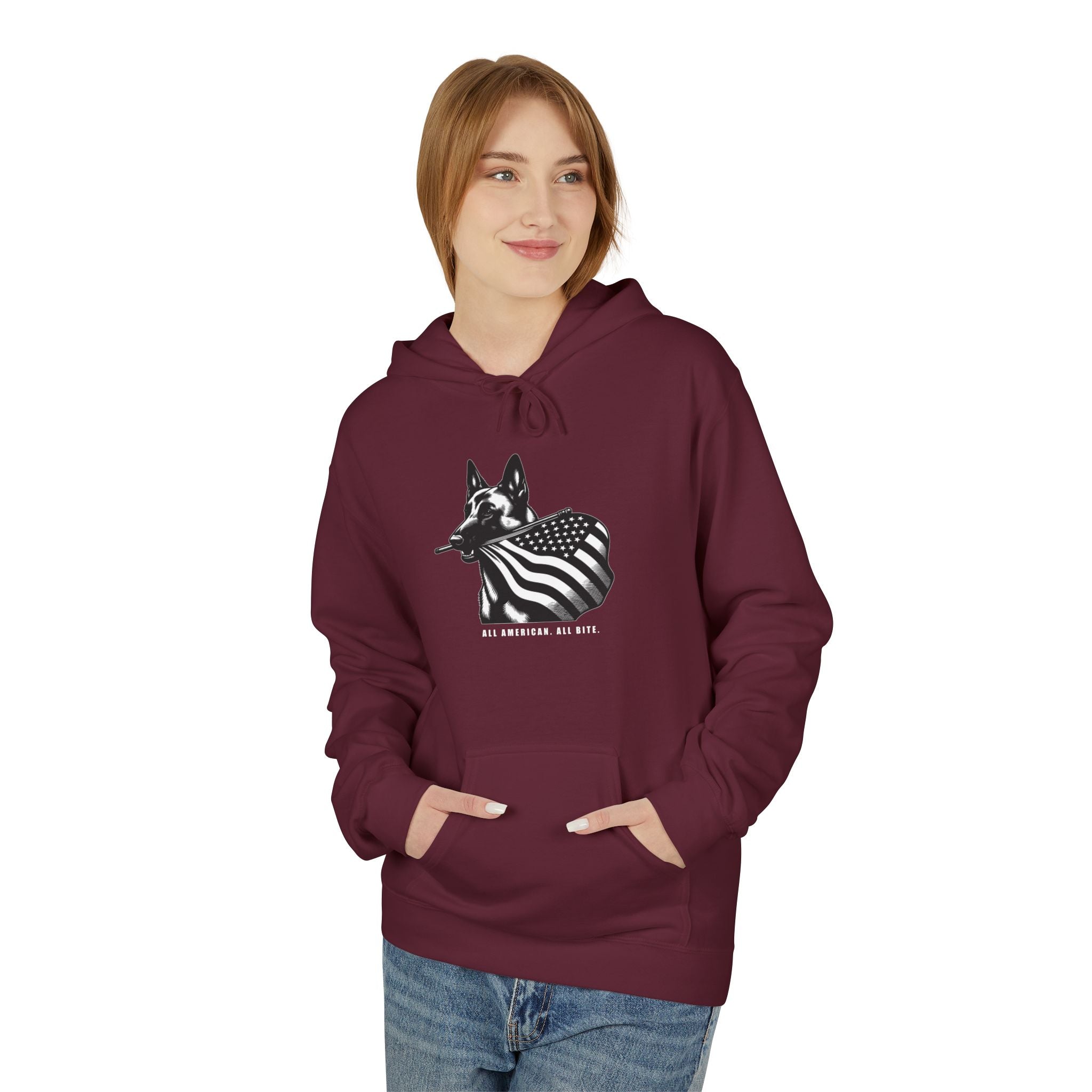 All American Dog Fleece Hoodie - Cozy Unisex Pullover.