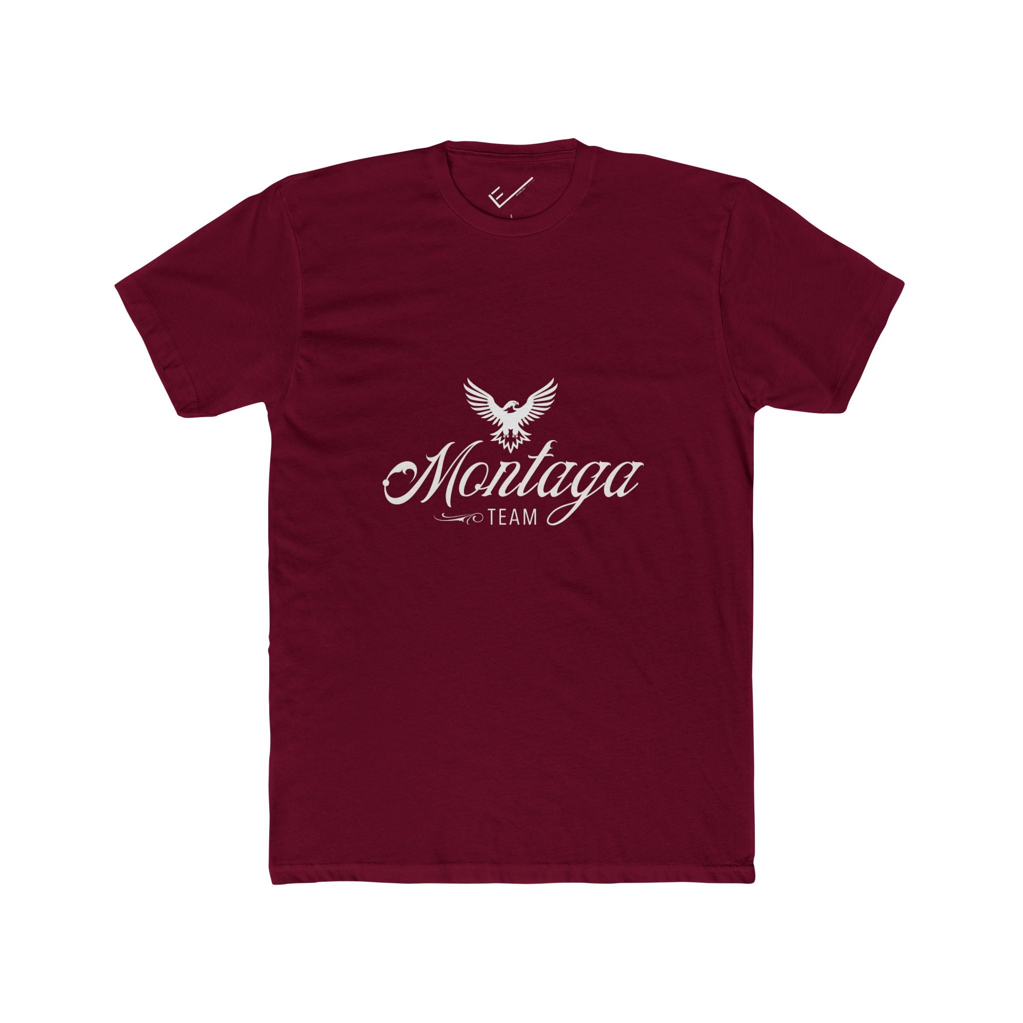 Team Montaga Tee: Tapered Fit, Unisex Lightweight Combed Cotton Crew Neck.