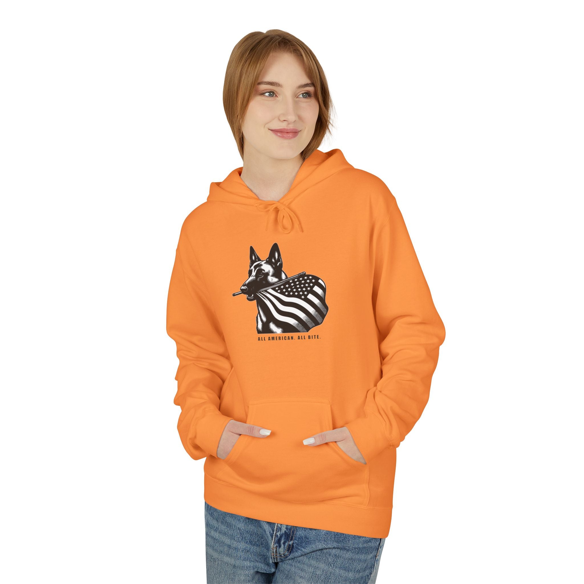 All American Dog Fleece Hoodie - Cozy Unisex Pullover.