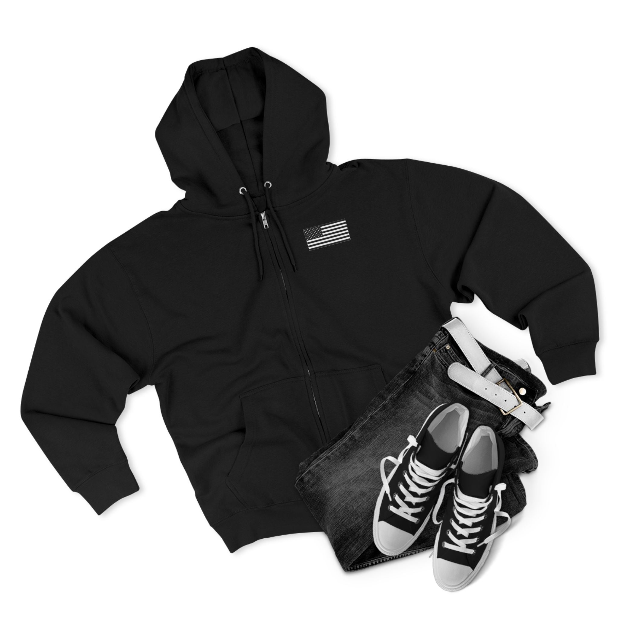 Team Montaga Unisex Zip Hoodie with Team Montaga and Flag Design.