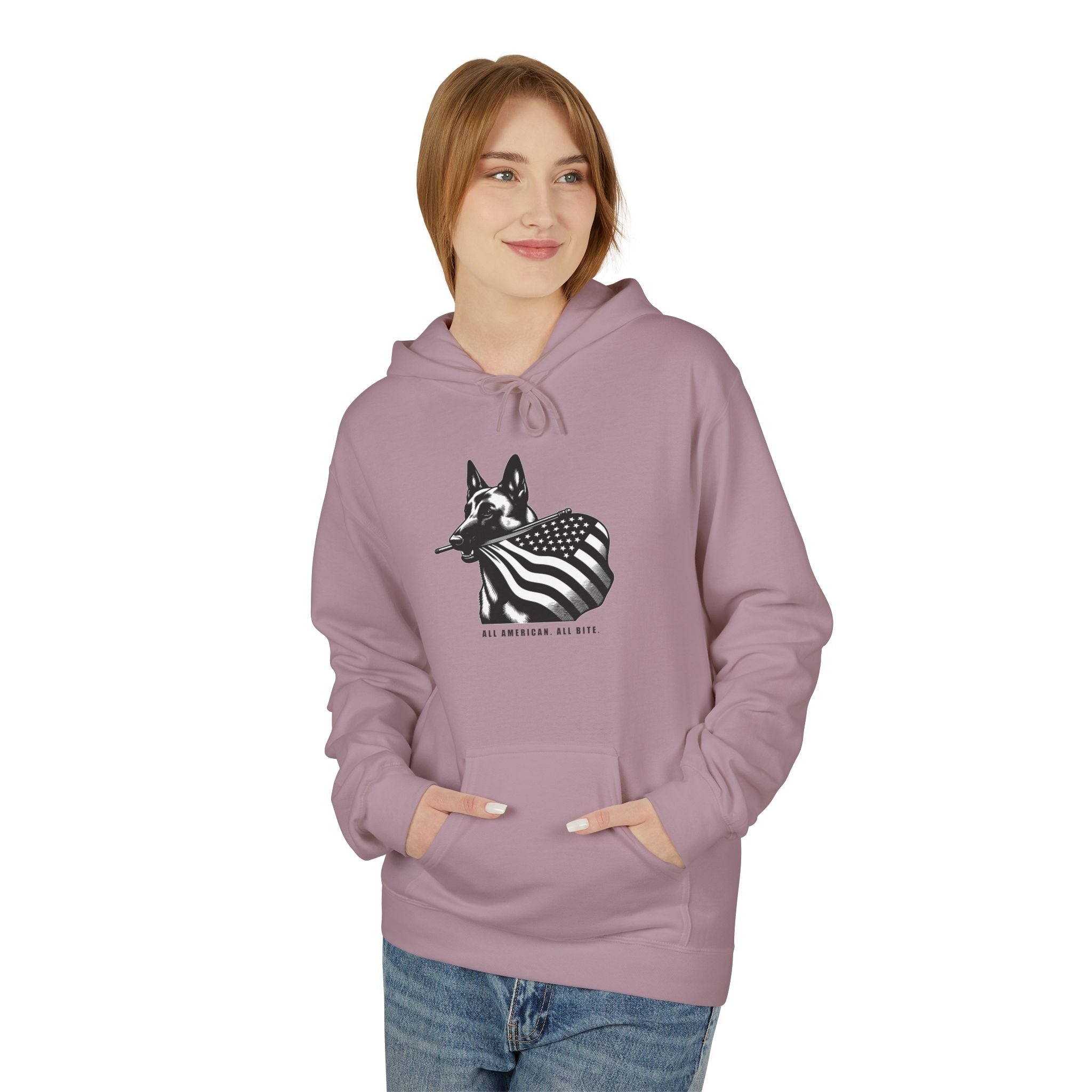 All American Dog Fleece Hoodie - Cozy Unisex Pullover.
