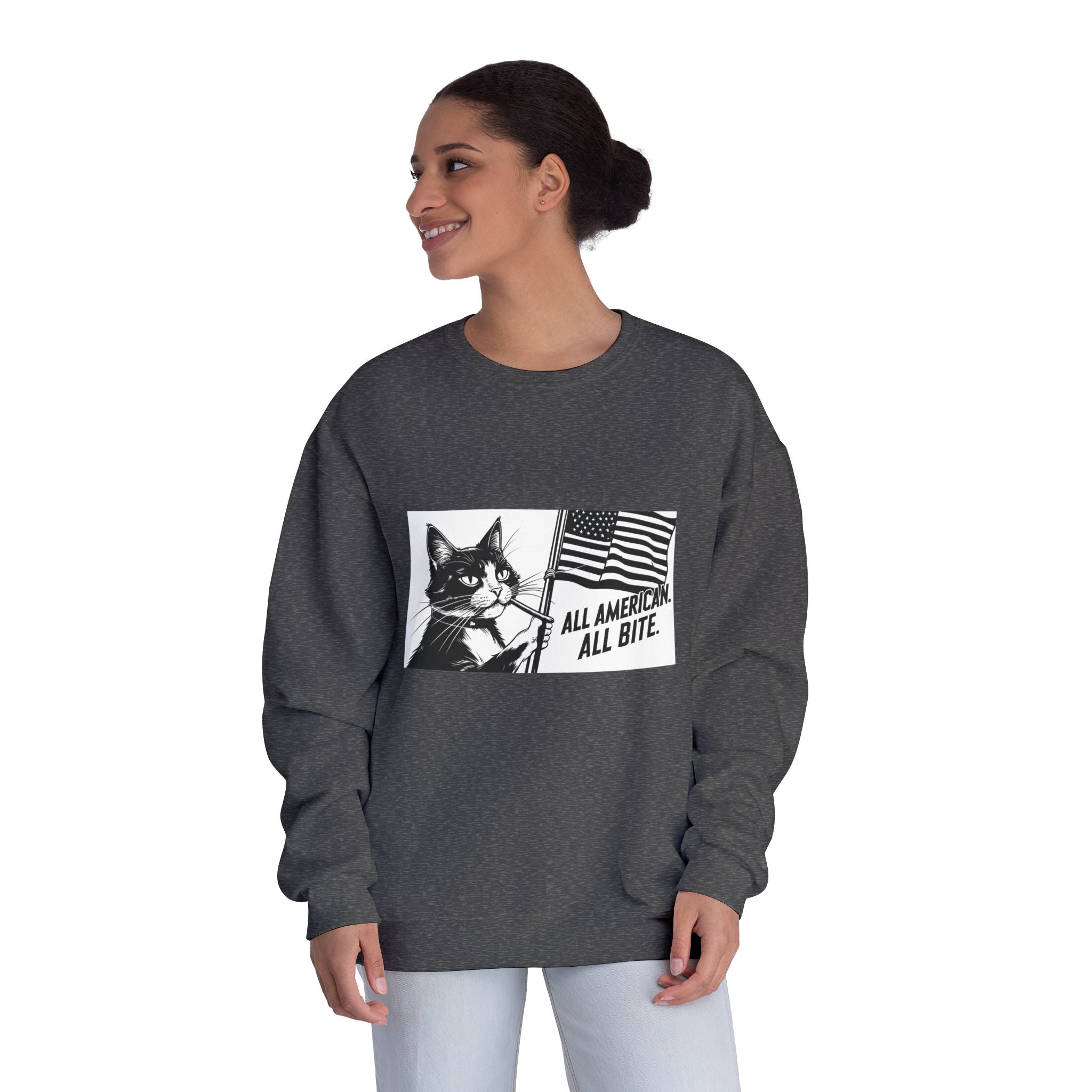 All American Cat Sweatshirt, Unisex Cozy Casual Wear