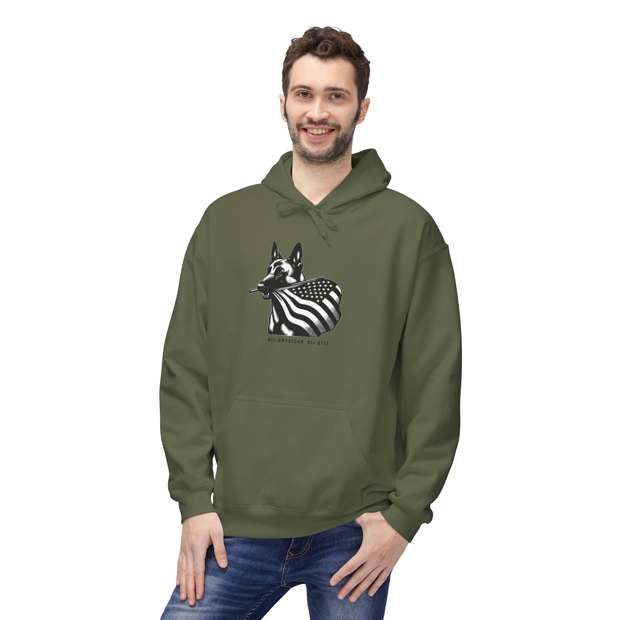 All American Dog Fleece Hoodie - Cozy Unisex Pullover.