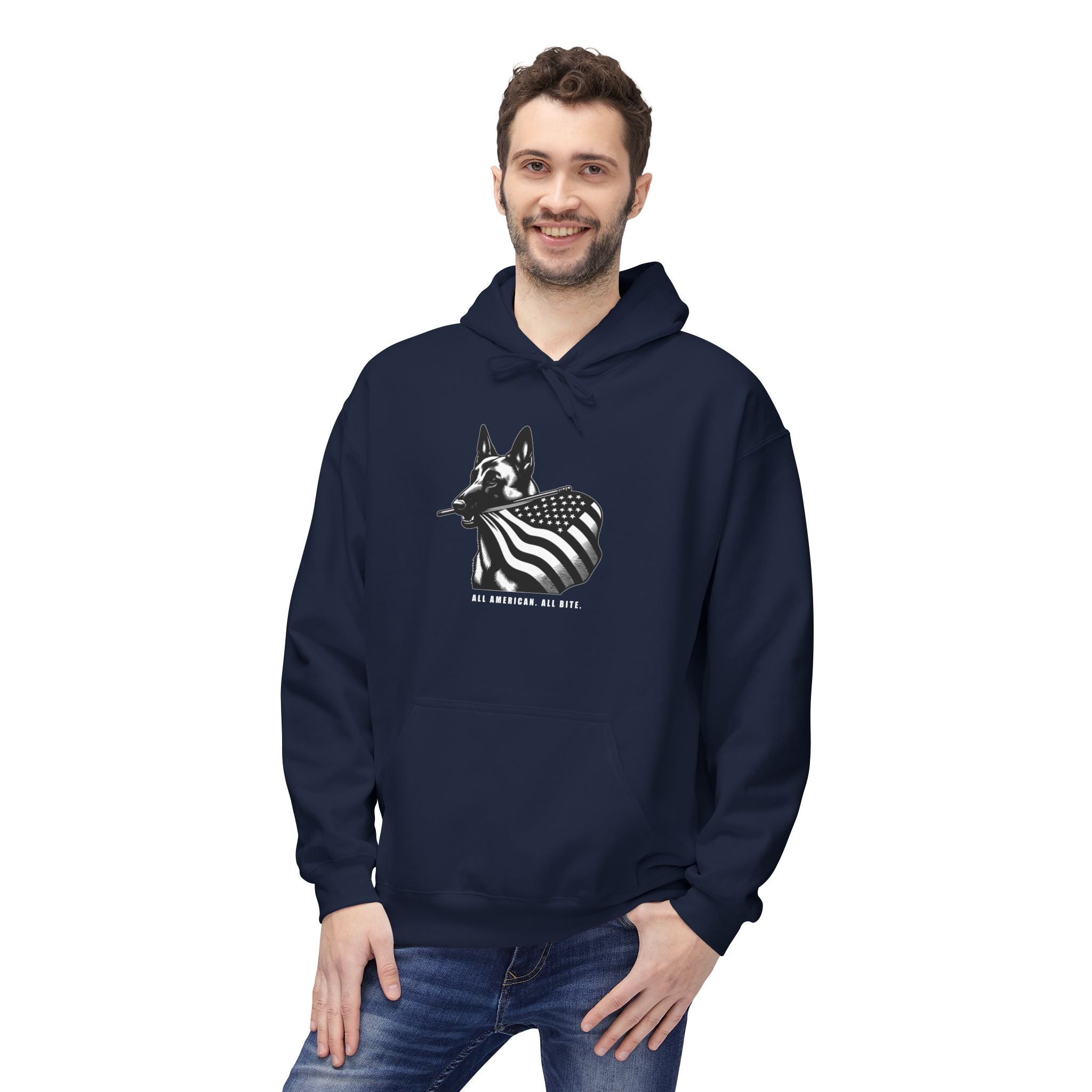 All American Dog Fleece Hoodie - Cozy Unisex Pullover.
