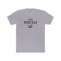 Team Montaga Varsity Tee: Tapered Fit, Unisex Lightweight Combed Cotton Crew Neck.