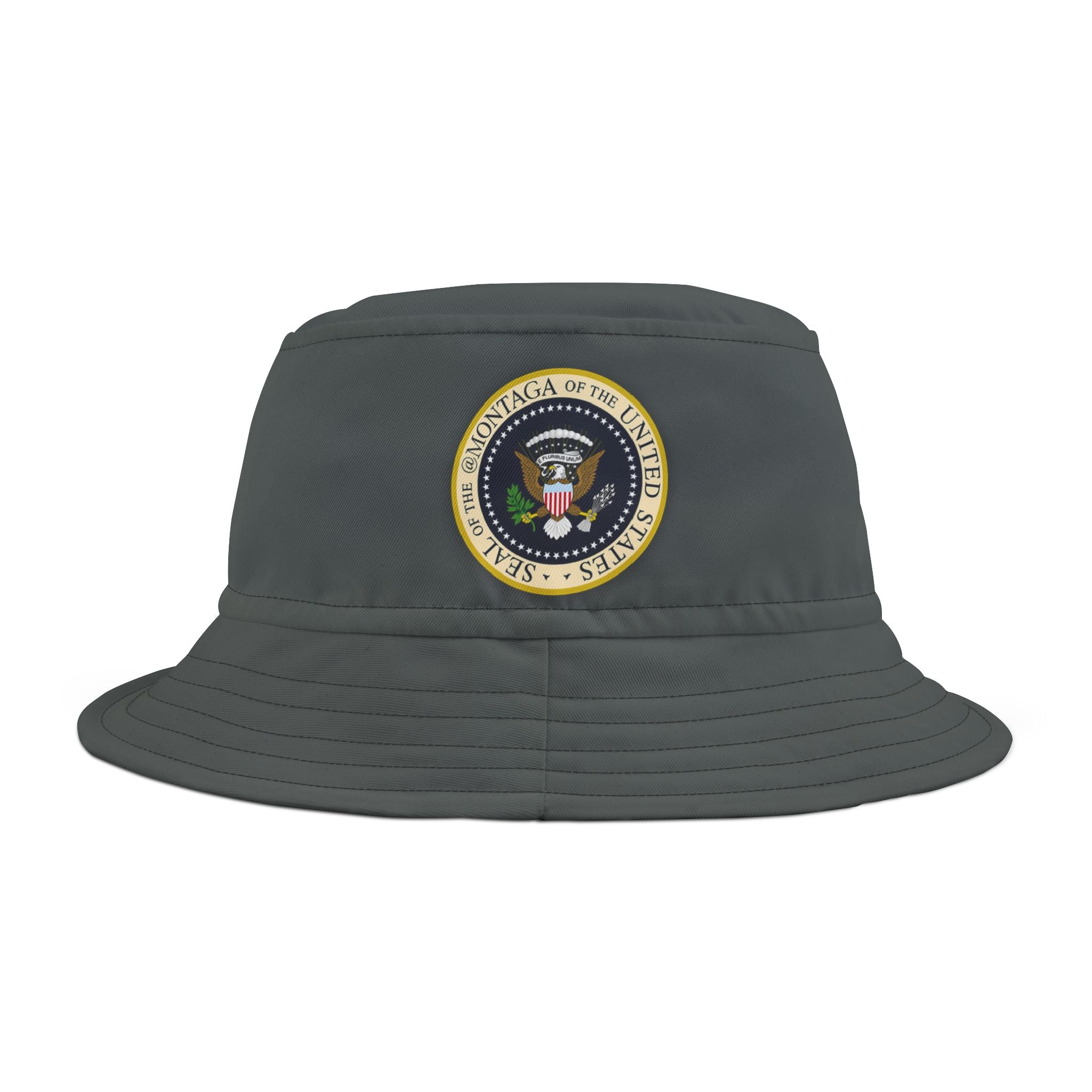 Montaga Seal Bucket Hat Casual Headwear in Dark Grey