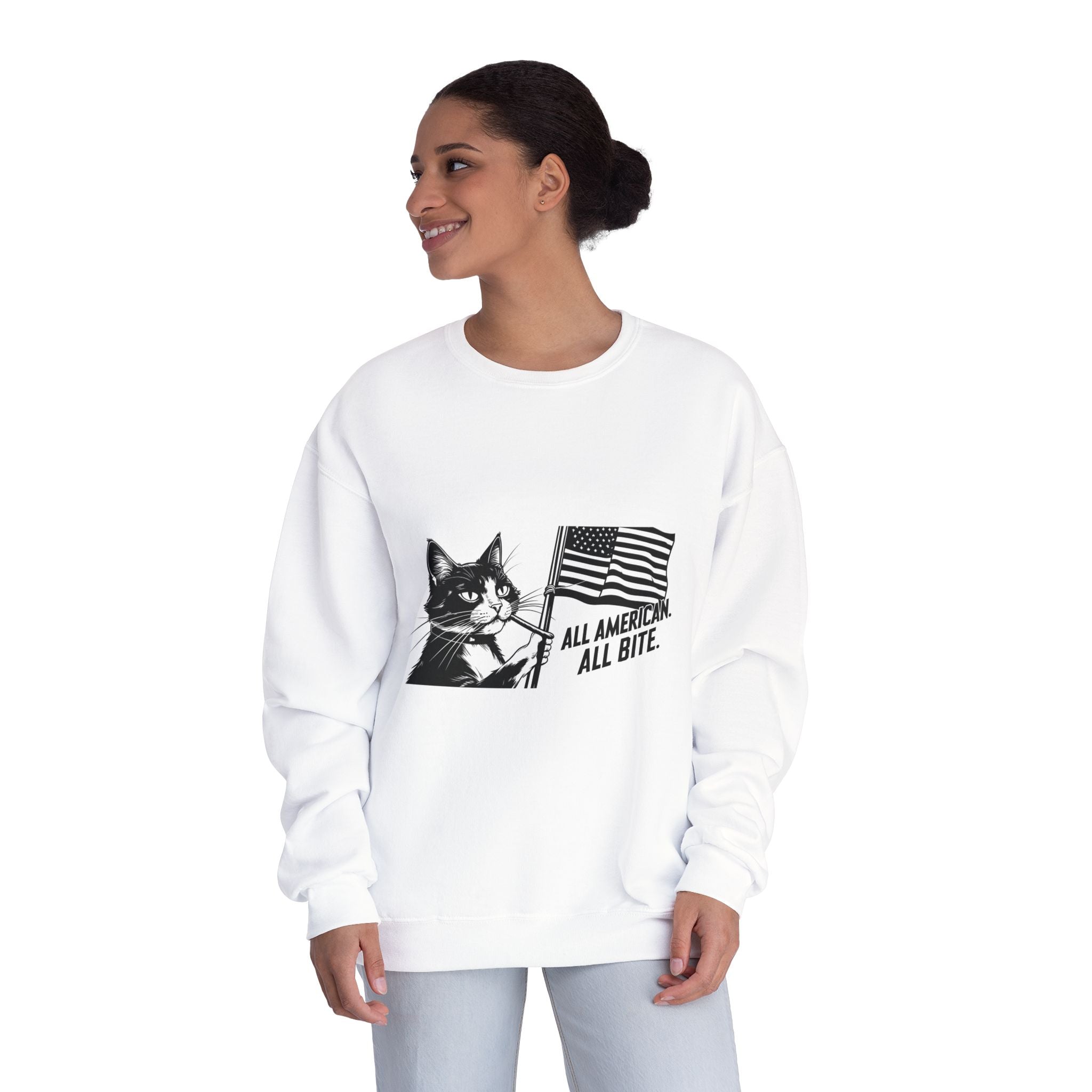 All American Cat Sweatshirt, Unisex Cozy Casual Wear