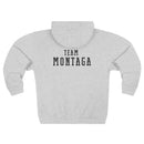Team Montaga Unisex Zip Hoodie with Team Montaga and Flag Design.