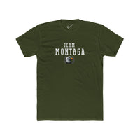 Team Montaga Varsity Tee: Tapered Fit, Unisex Lightweight Combed Cotton Crew Neck.
