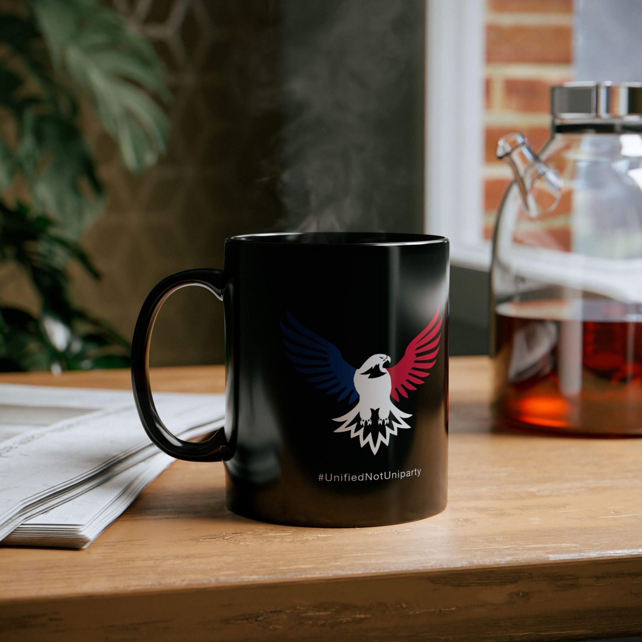 "Two wings on the same dirty, dirty bird" Ceramic Mug in black: 11oz & 15oz sizes