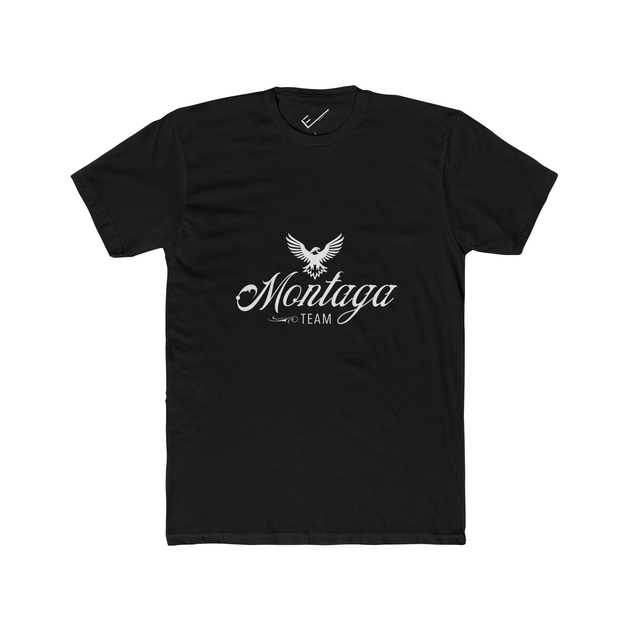 Team Montaga Tee: Tapered Fit, Unisex Lightweight Combed Cotton Crew Neck.