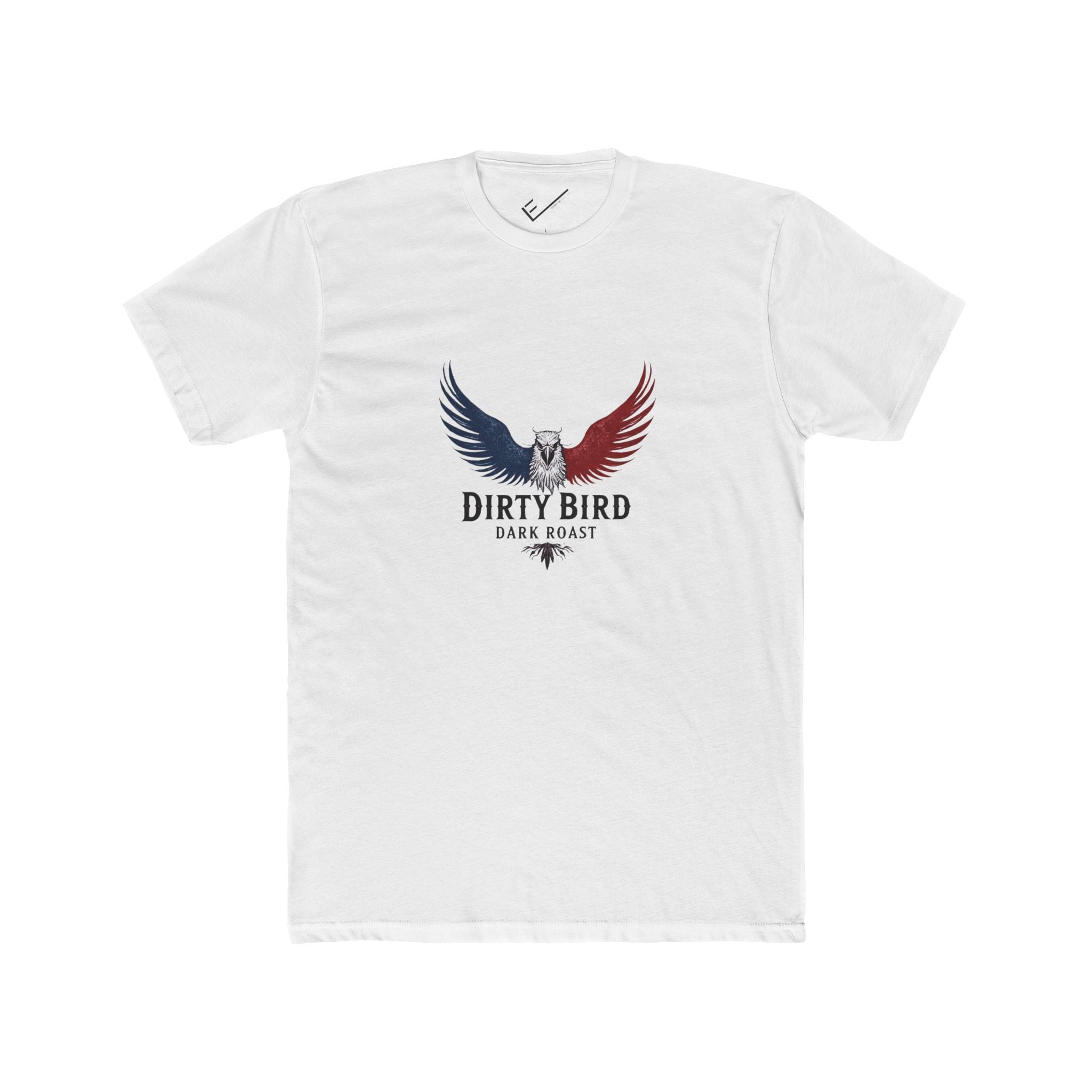 Dirty Bird Dark Roast Tee: Tapered Fit, Unisex Lightweight Combed Cotton Crew Neck.