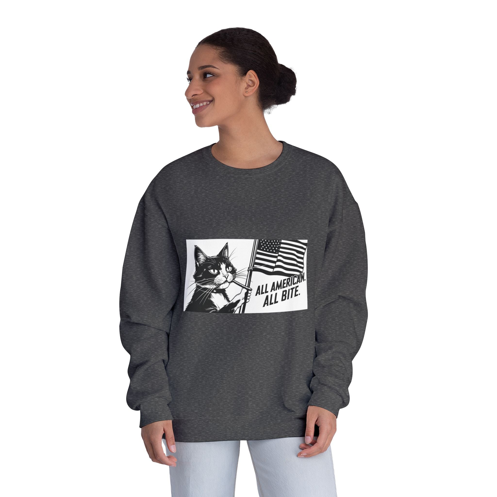 All American Cat Sweatshirt, Unisex Cozy Casual Wear