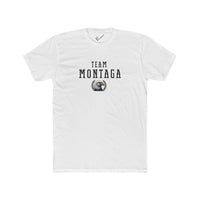 Team Montaga Varsity Tee: Tapered Fit, Unisex Lightweight Combed Cotton Crew Neck.