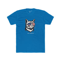 All American Cat "Team Meowica" Tee: Tapered Fit, Unisex Lightweight Combed Cotton Crew Neck.