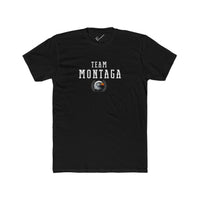Team Montaga Varsity Tee: Tapered Fit, Unisex Lightweight Combed Cotton Crew Neck.