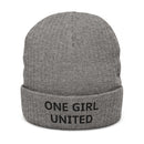 One Girl United Unisex Ribbed Knit Beanie: Light colors