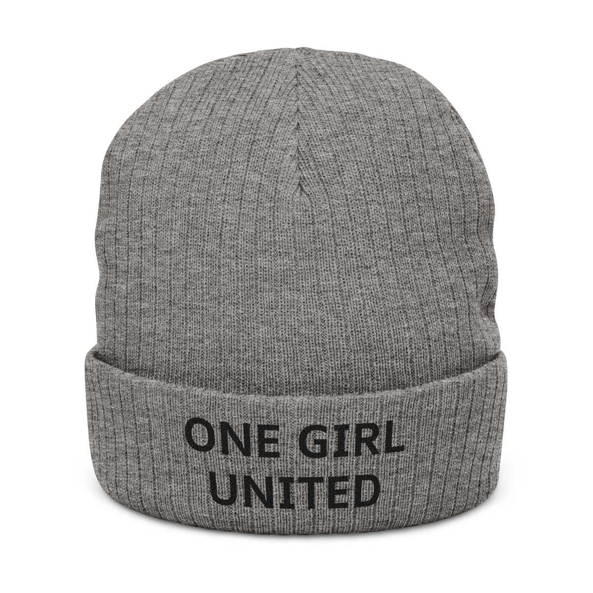 One Girl United Unisex Ribbed Knit Beanie: Light colors