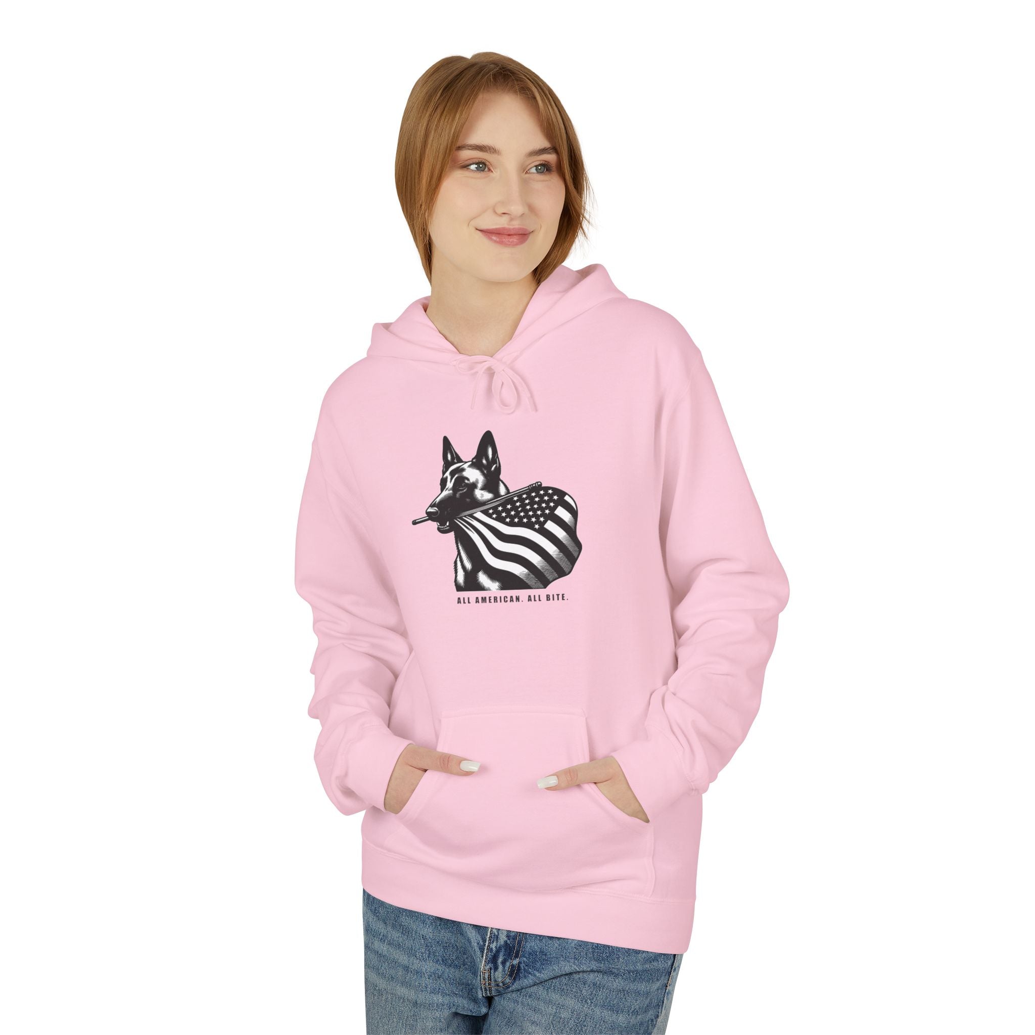 All American Dog Fleece Hoodie - Cozy Unisex Pullover.