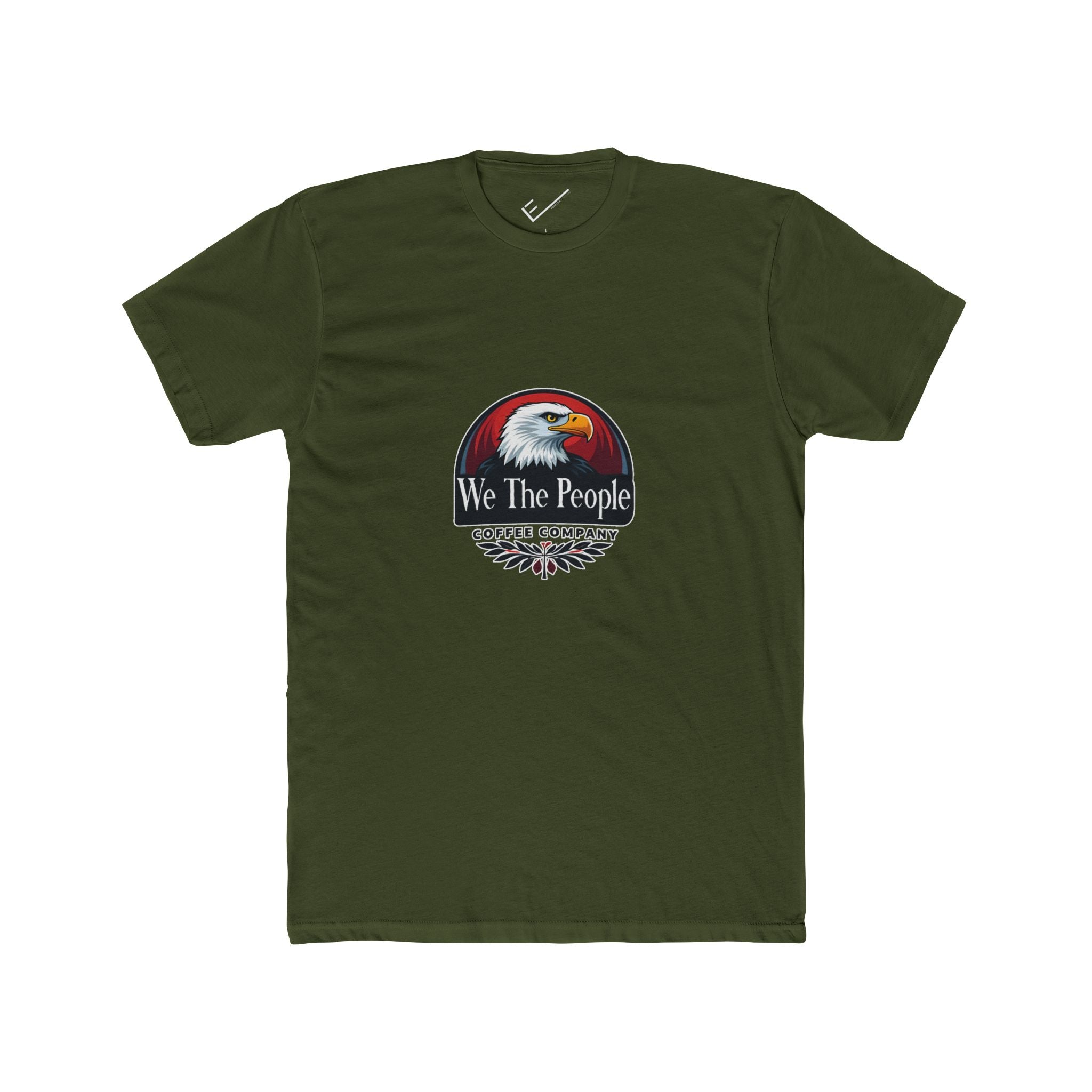 We The People Coffee Co. Tee: Tapered Fit, Unisex Lightweight Combed Cotton Crew Neck.