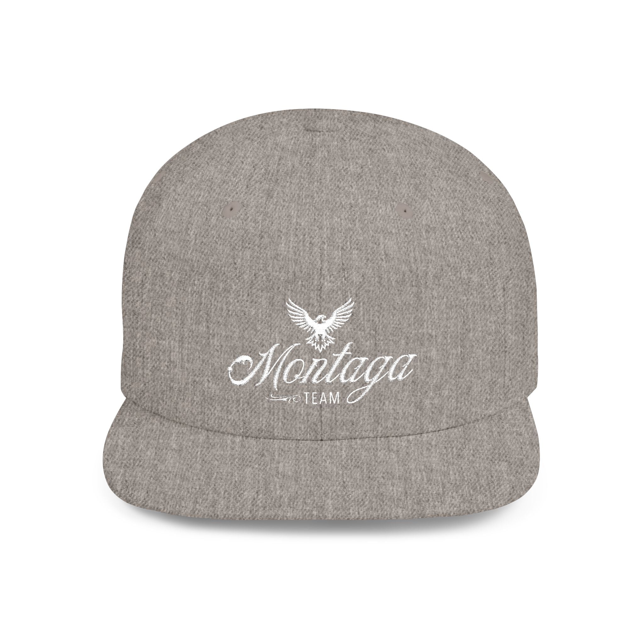 Team Montaga Flat Bill Snapback Hat.