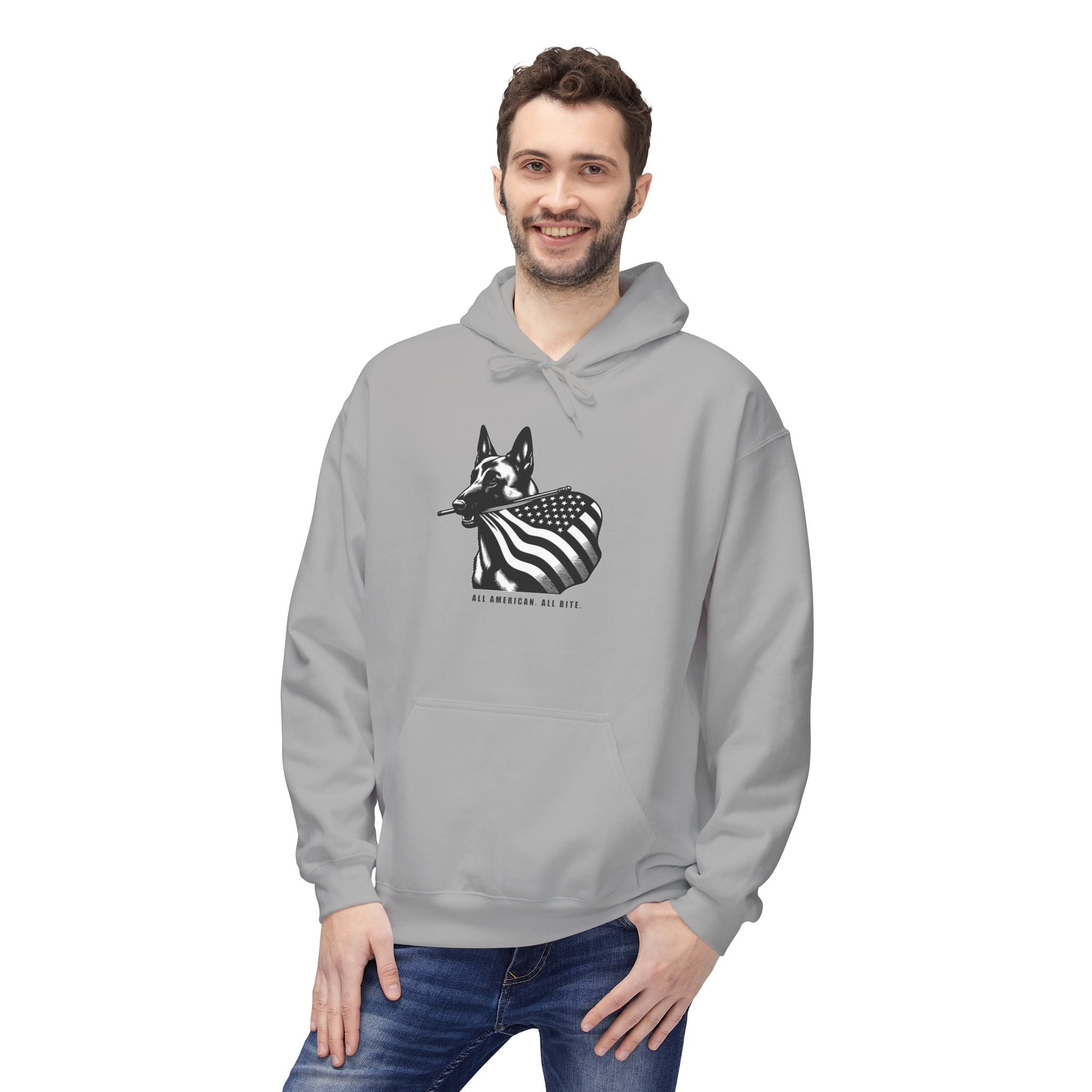 All American Dog Fleece Hoodie - Cozy Unisex Pullover.