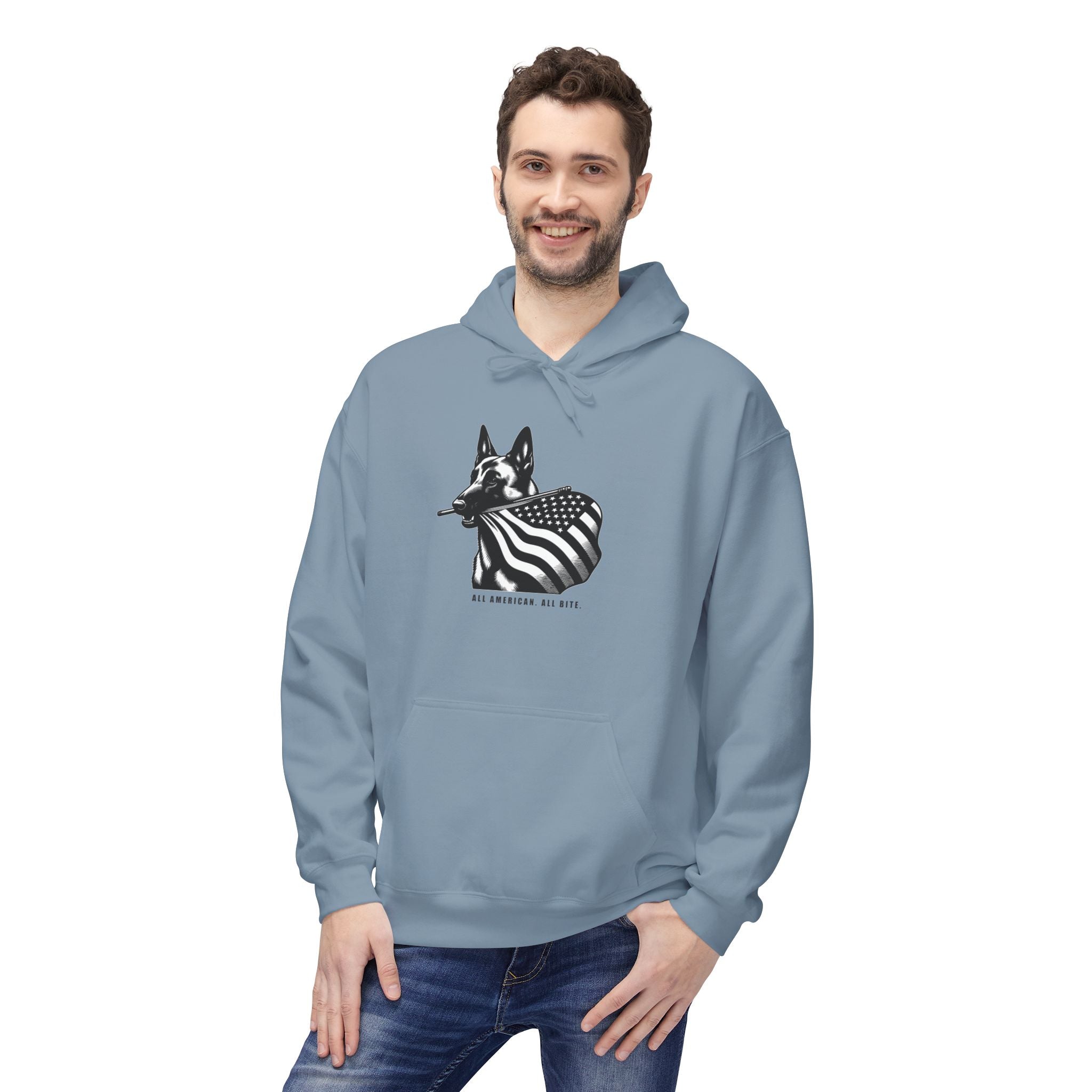 All American Dog Fleece Hoodie - Cozy Unisex Pullover.